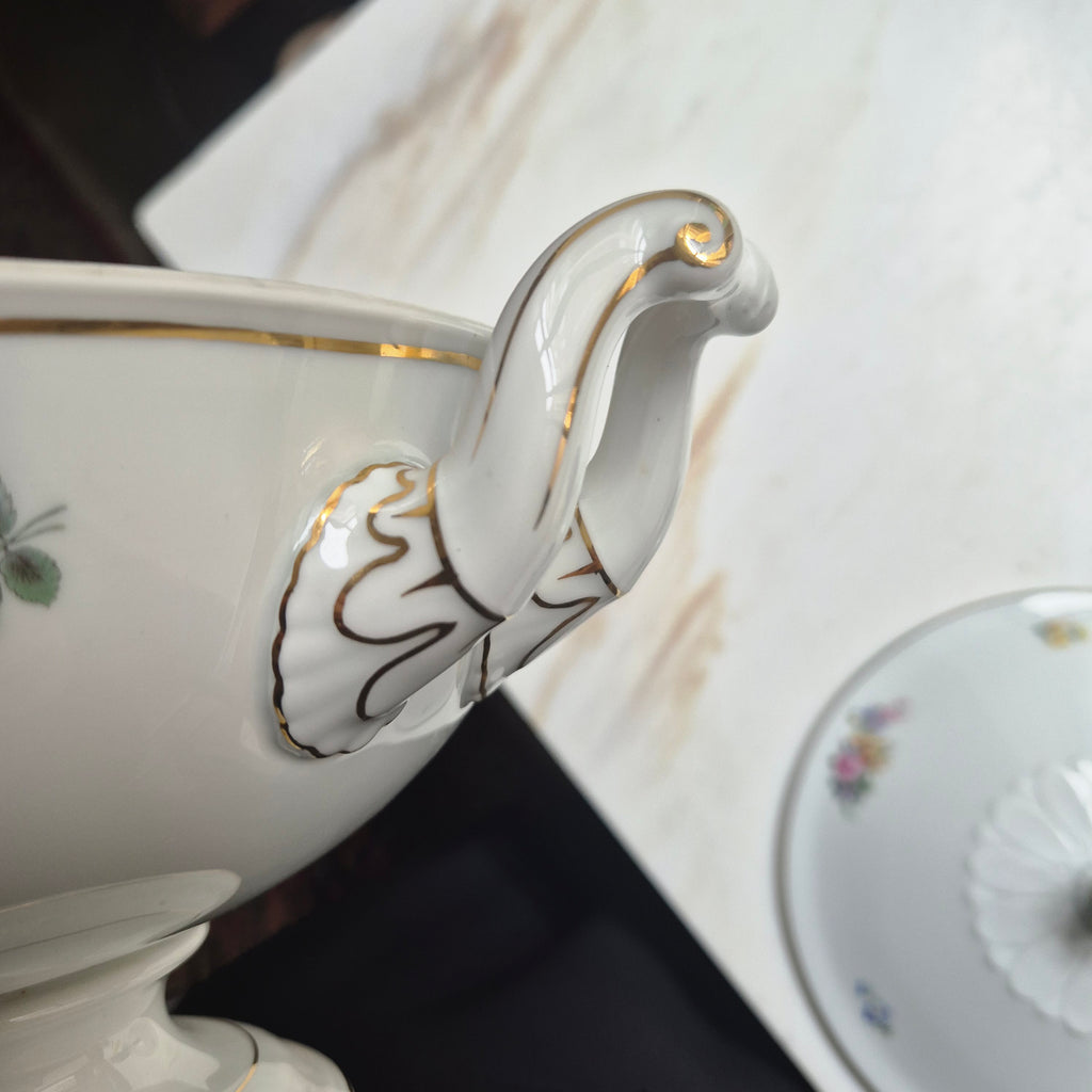 Antike Rosenthal Bavaria Empire Terrine Suppenterrine Schüssel Blumenmalerei Porzellan