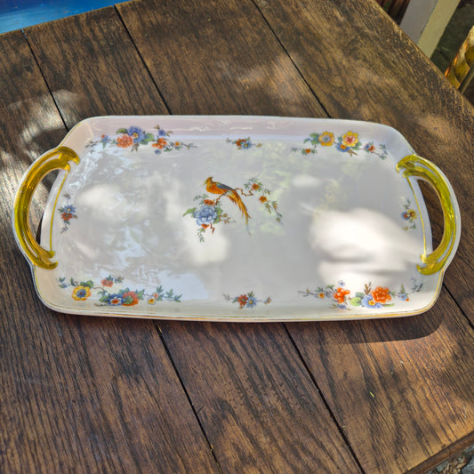 Johann Haviland Bavaria Fasan Kuchen Platte Servierplatte Porzellan Antik