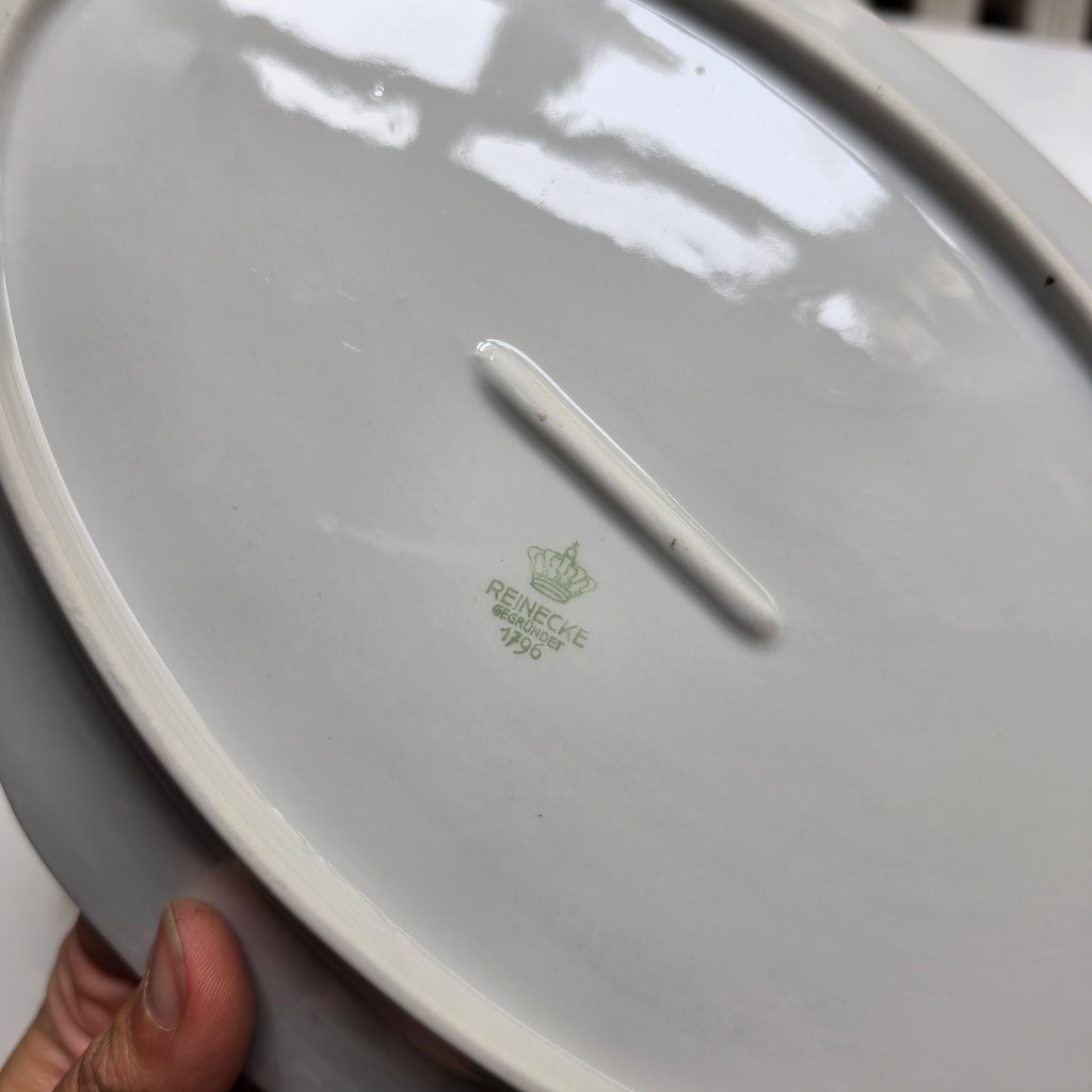 Vintage Porzellan Servierplatten – Reinecke Eisenberg - Weiß mit Golddekor
