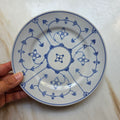 Klassischer Porzellanteller mit Strohmuster / Zwiebelmuster-Dekor – Blau-Weiß Fine China
