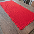 DDR Vintage Läufer Tischdecke Rot Orange 46x103cm