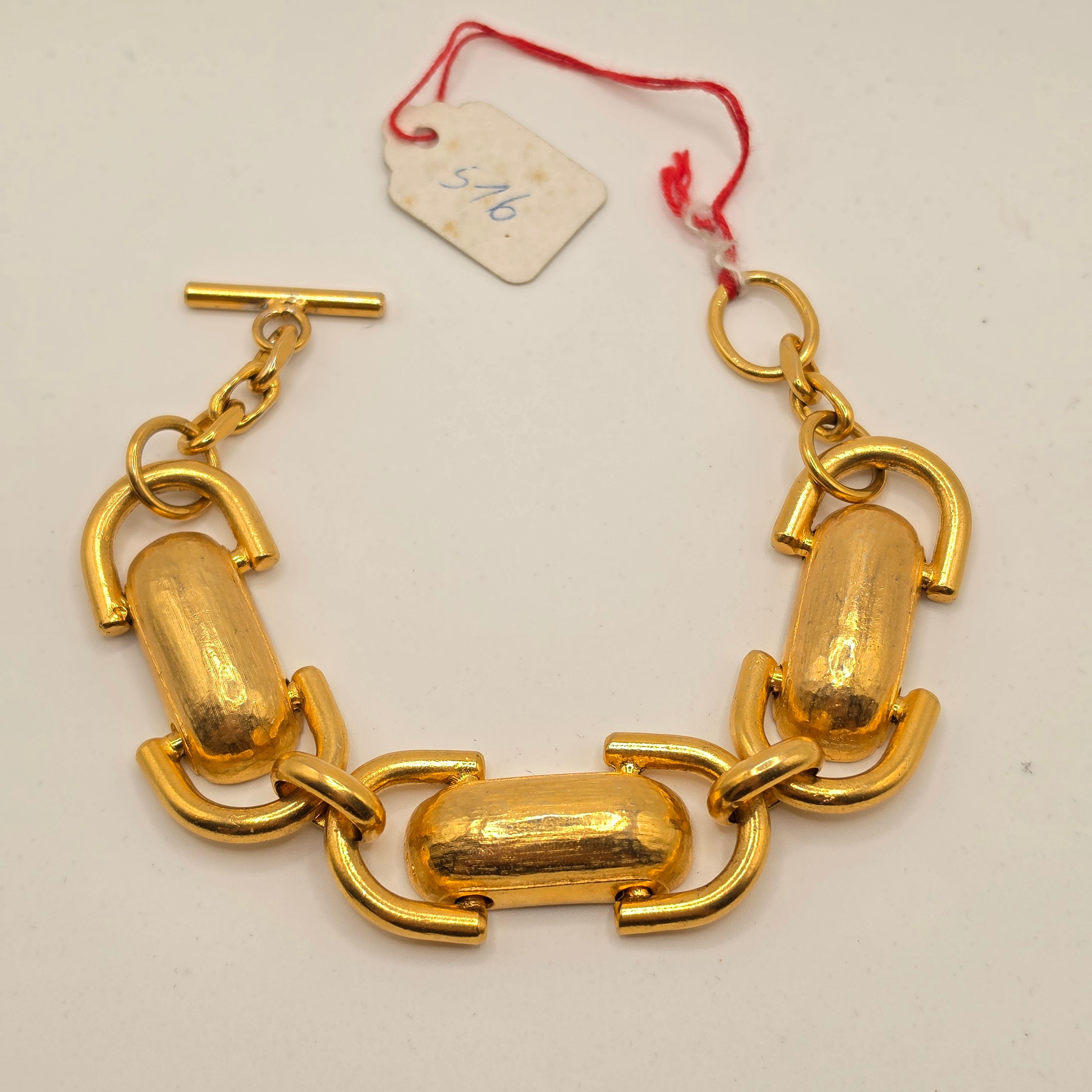 Vintage- Statement-Gliederarmband in mattiertem Gold-Look