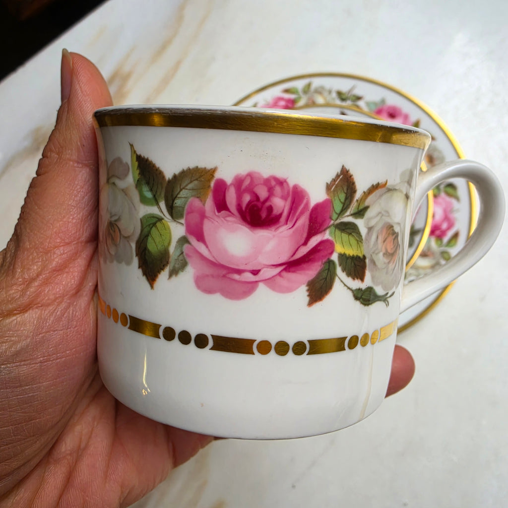 Royal Worcester Fine Bone China England 1969 Royal Garden Kaffee / Tee Sammeltasse mit Kuchenteller Blumenmuster