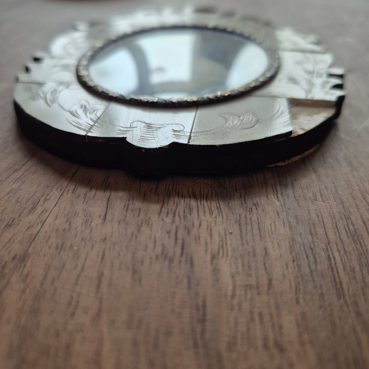 Antike viktorianische Miniaturmalerei / Lupenmalerei Porträt "Caroline von Holnstein" auf Bein / Porzellan Holz