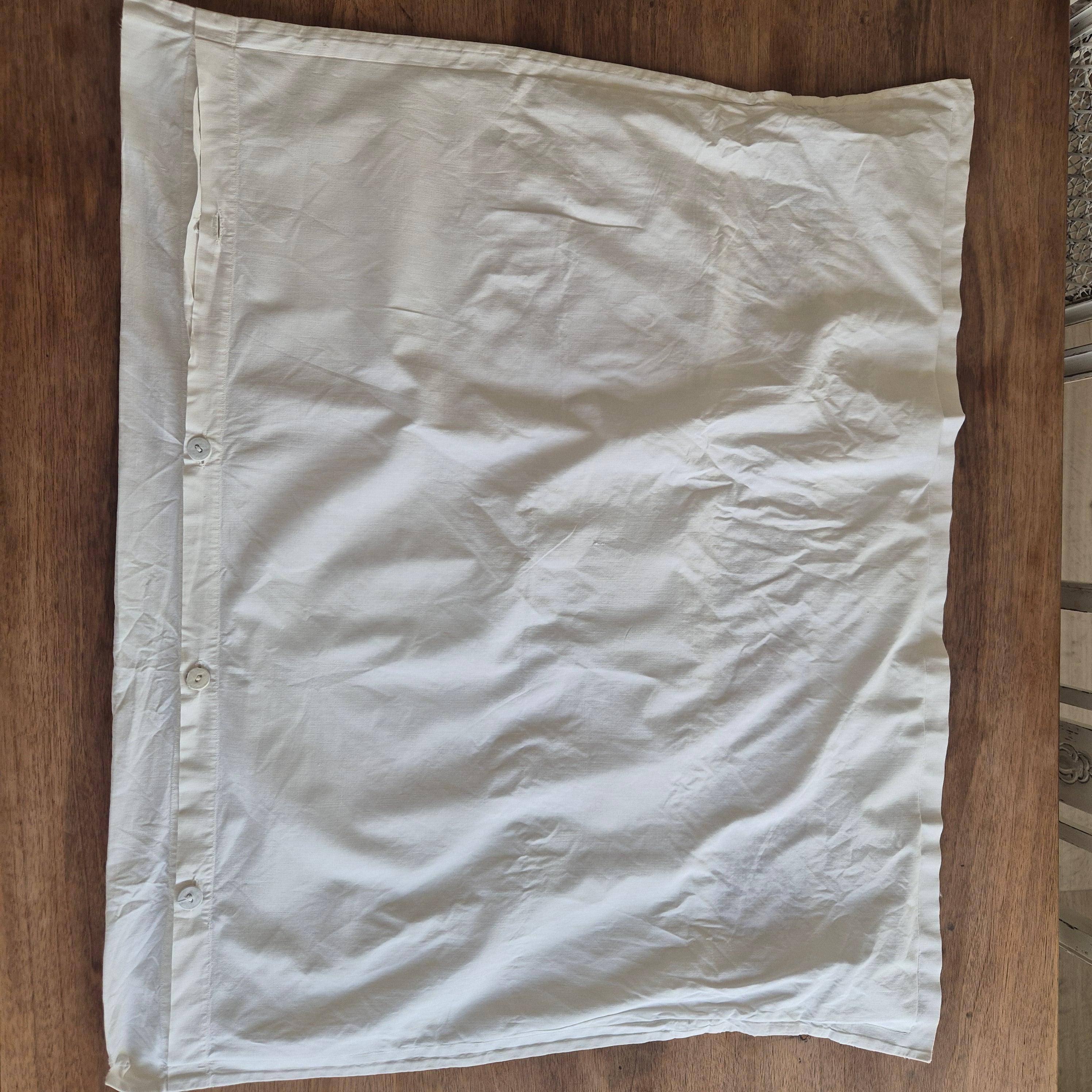 Antiker Kopfkissenbezug Paradekissen 67x82cm Baumwolle 1x Knopf fehlt