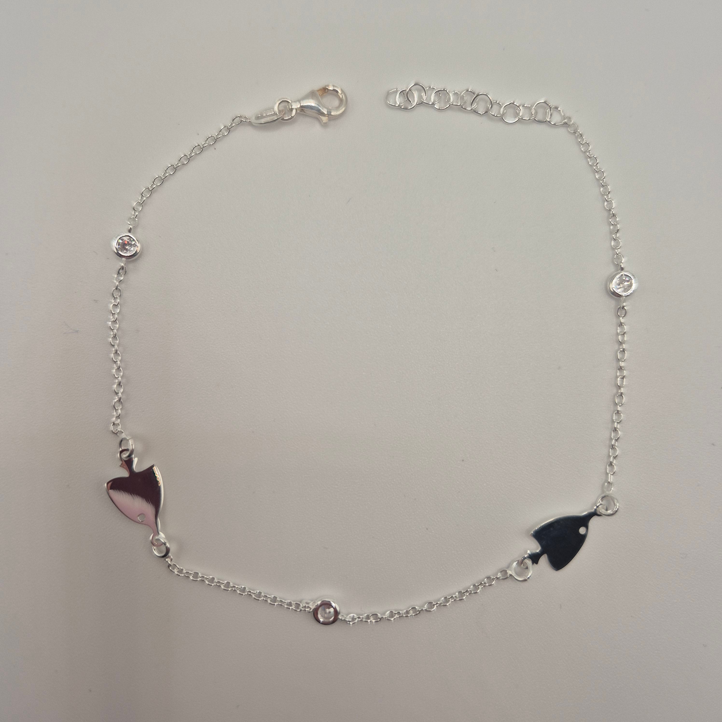 Zartes Fußkettchen Silber 925 Fische