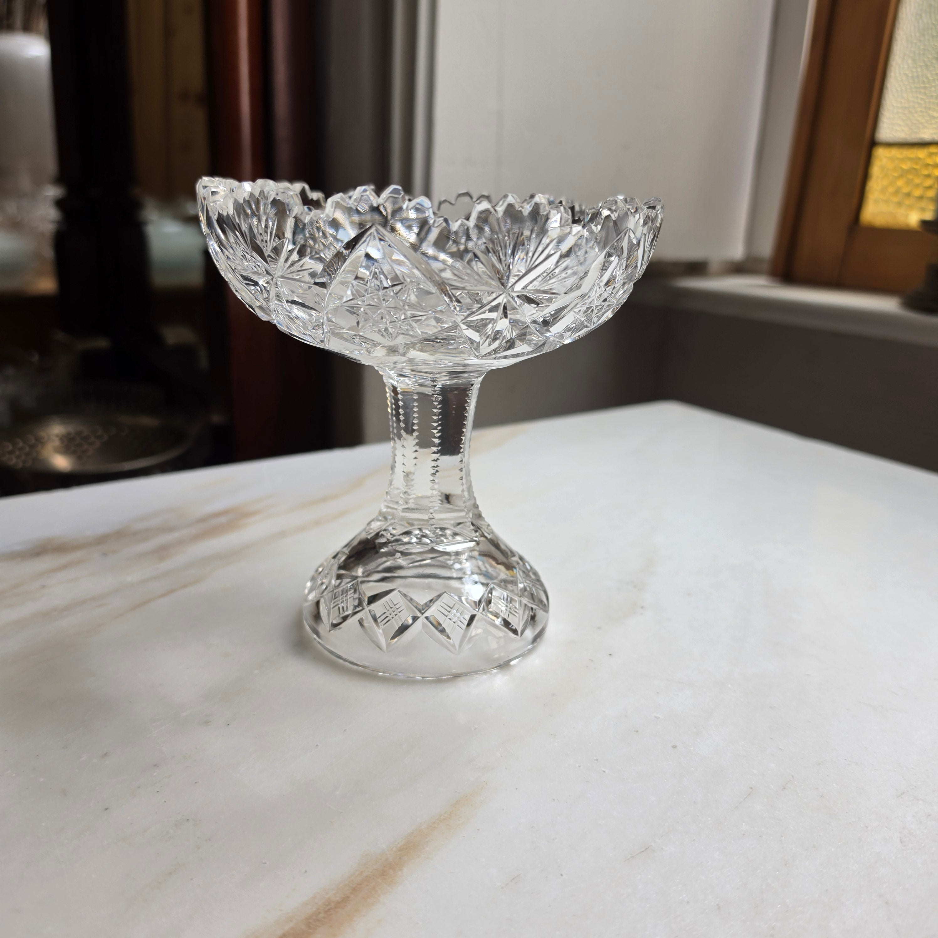 Vintage Kristall Schale auf Fuß - Etagere - Servierschale
