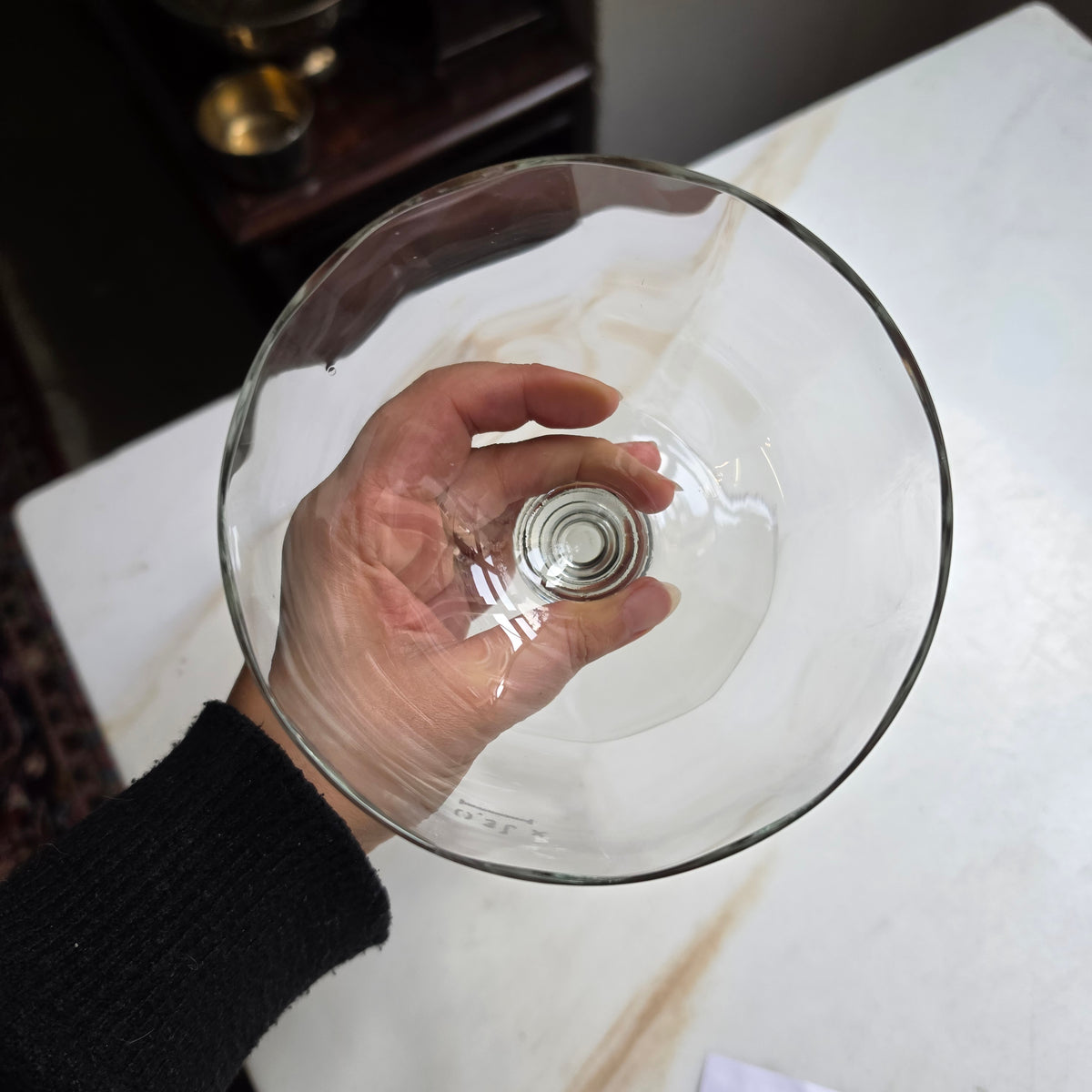 Elegante vintage Bonbonschale - Glas auf Fuß (0,3 l)