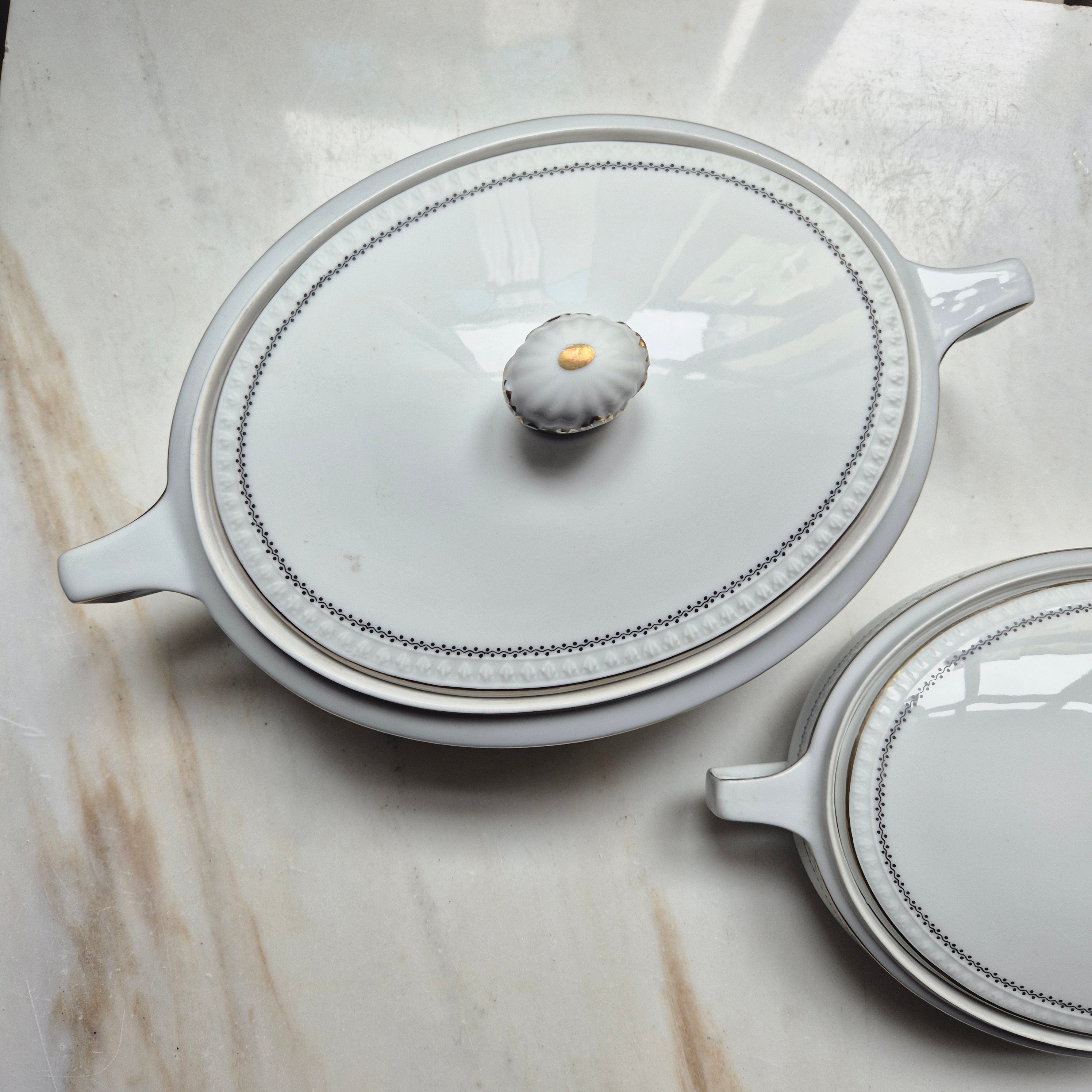 Silesia - Suppenterrine mit Deckel - Vintage Porzellan - oval