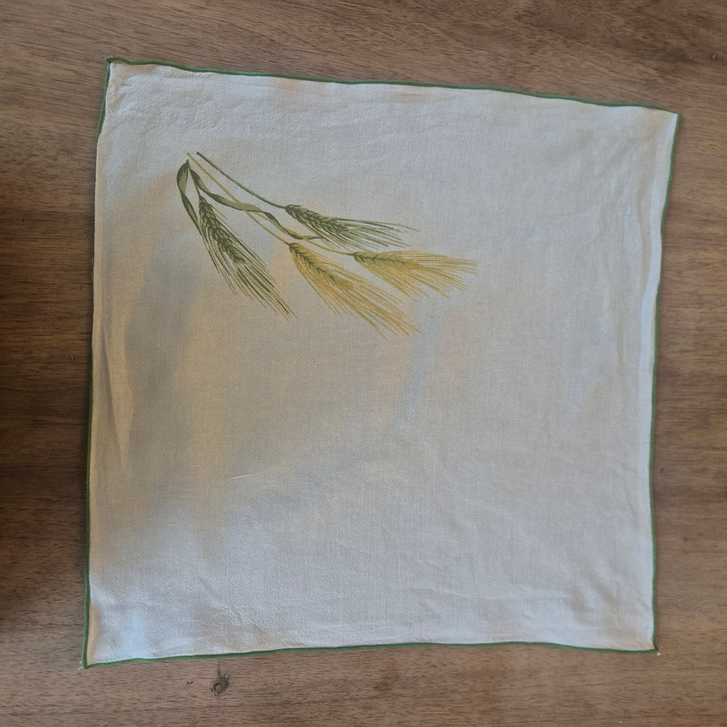 Vintage Getreide Serviette Stoff Einstecktuch 42x42cm Baumwolle Leinen