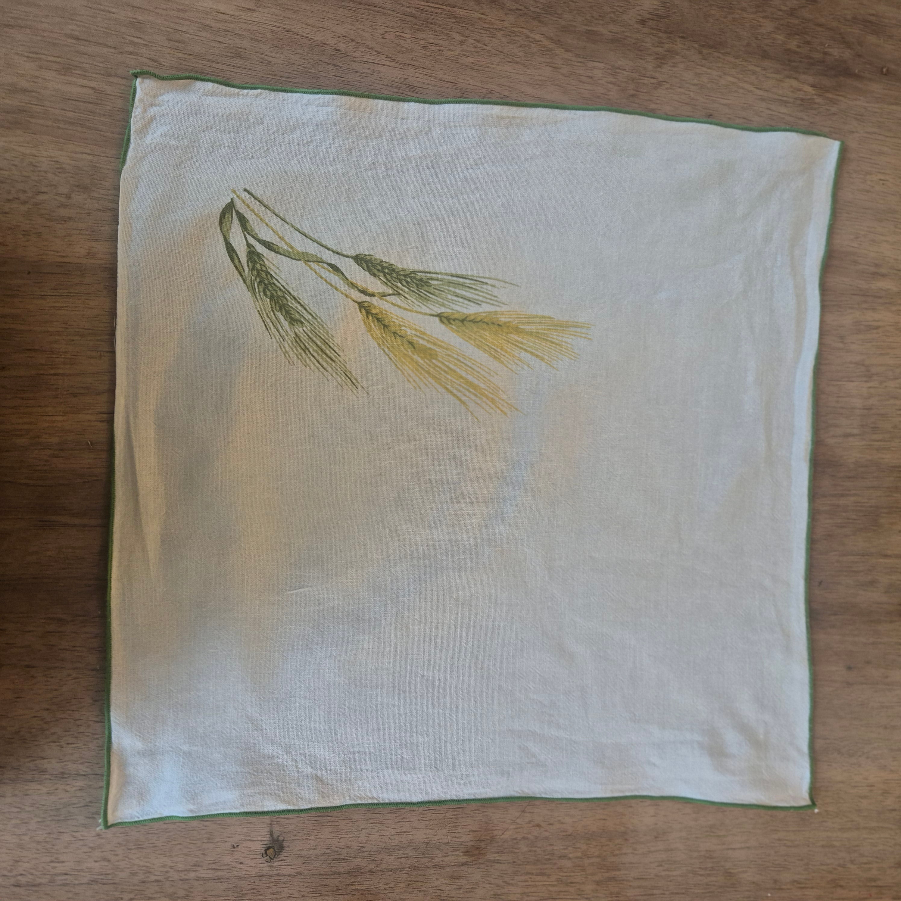 Vintage Getreide Serviette Stoff Einstecktuch 42x42cm Baumwolle Leinen