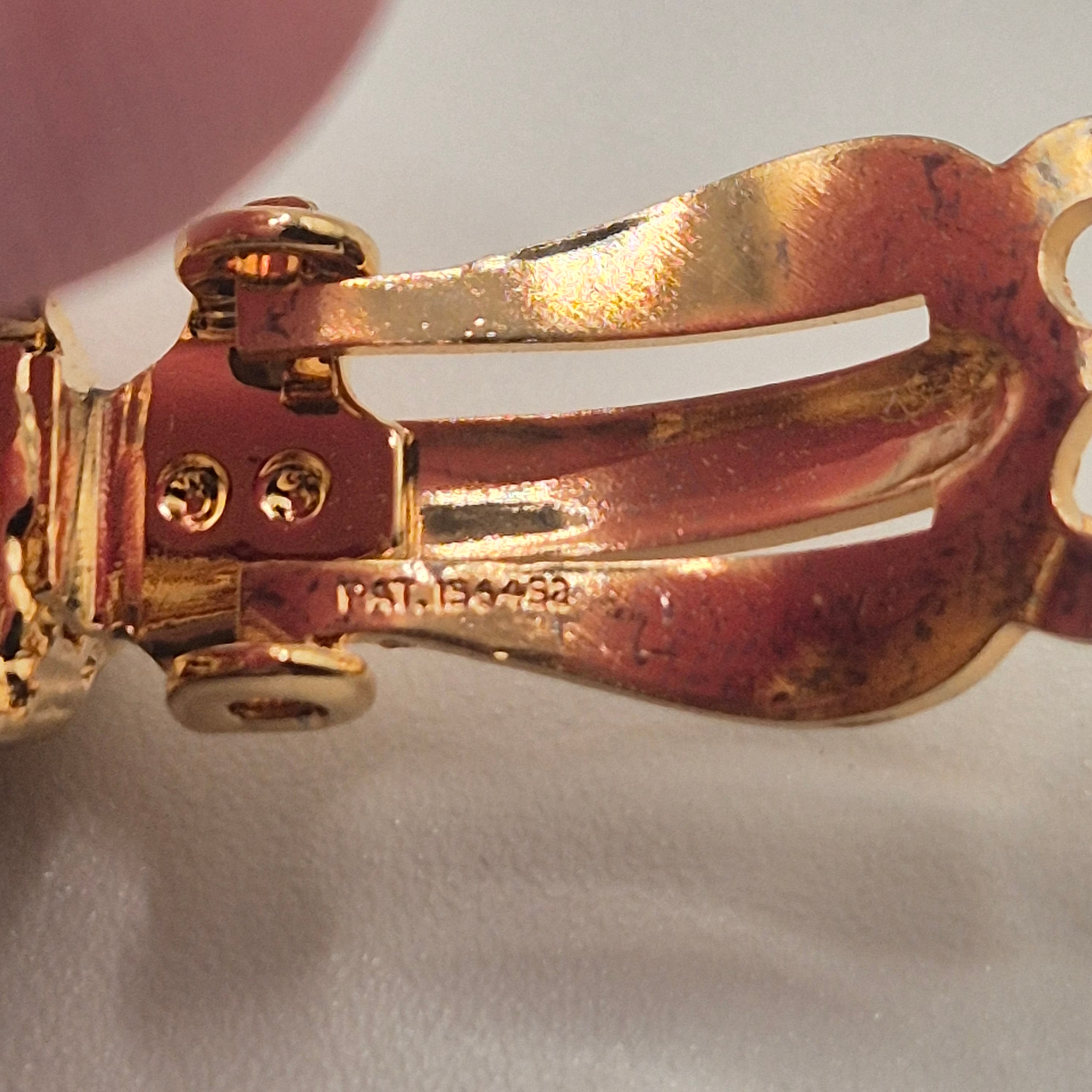 Vintage 50er Jahre Massive Runway Ohrringe / Made in West Germany Statement Clips Creolen Gold Blatt