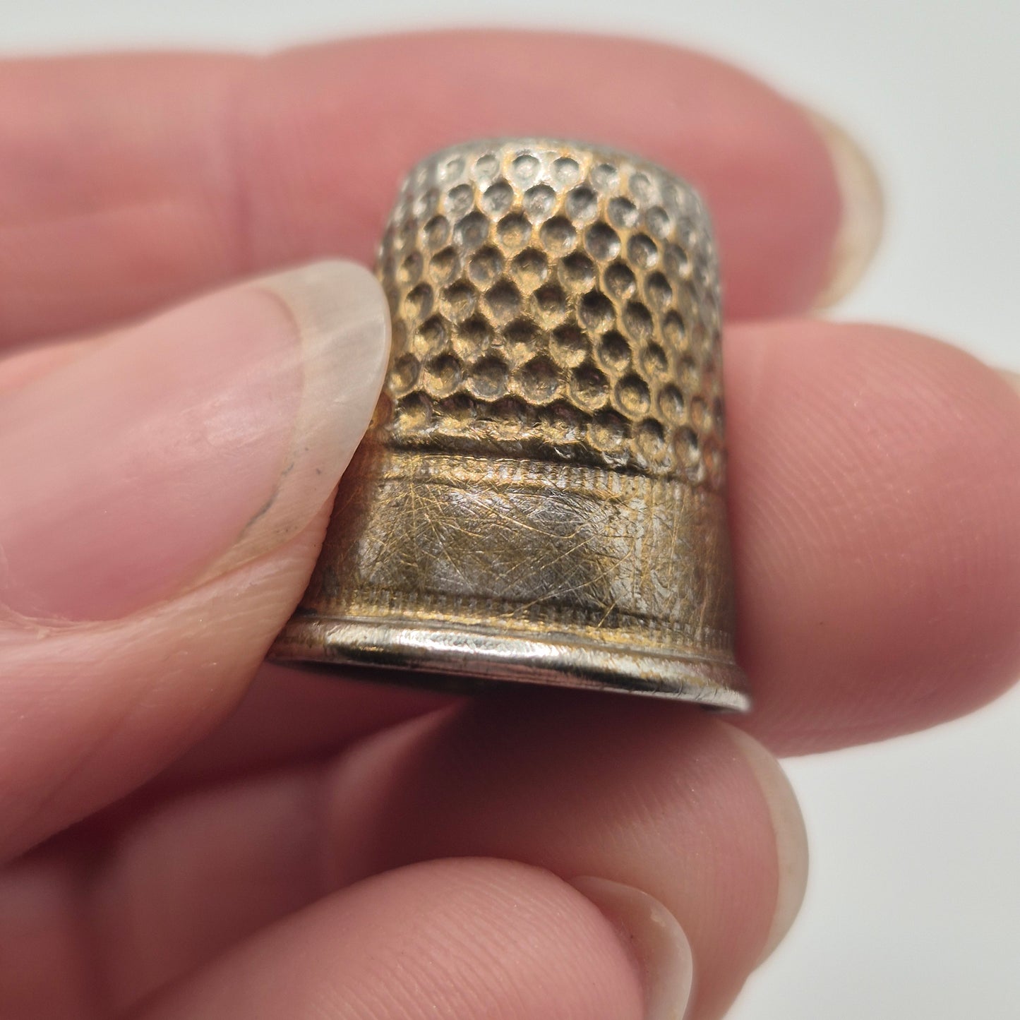 3x Uralte Fingerhüte Metall