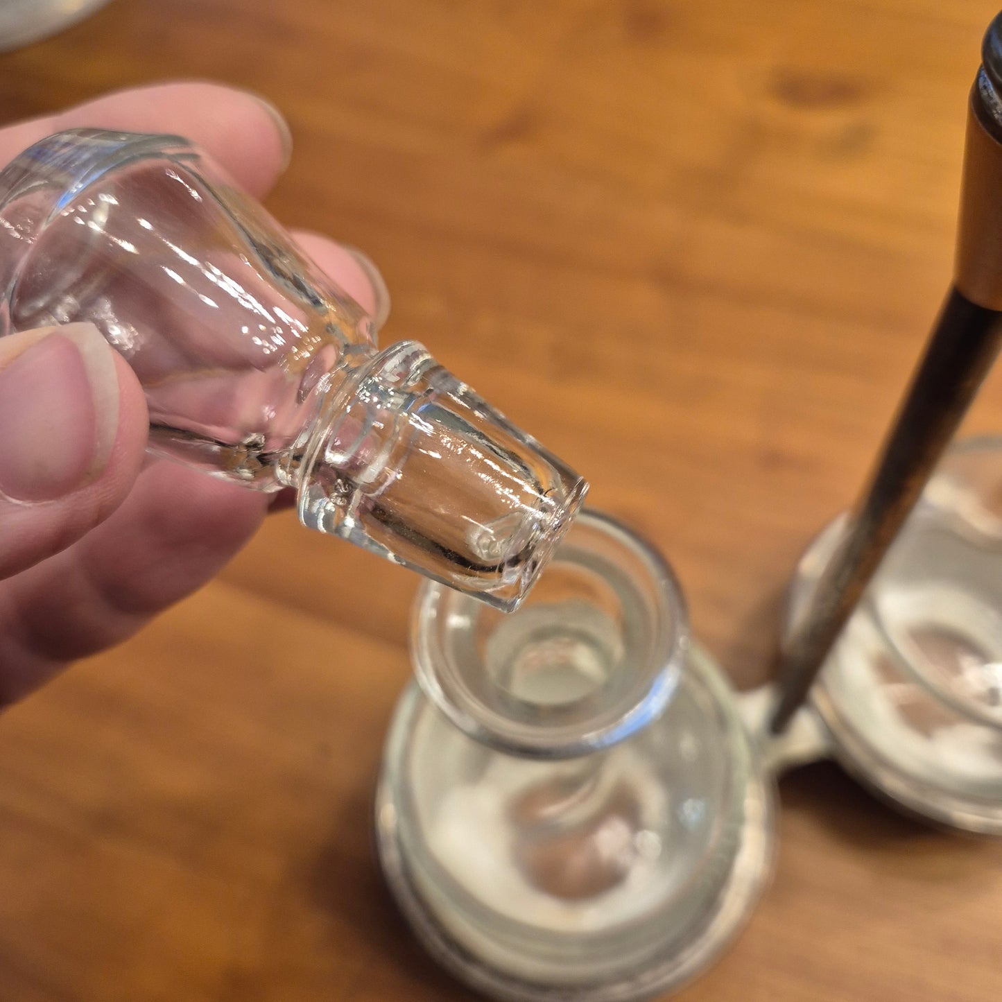 Vintage Menage für Essig und Öl 70er Jahre Karaffen