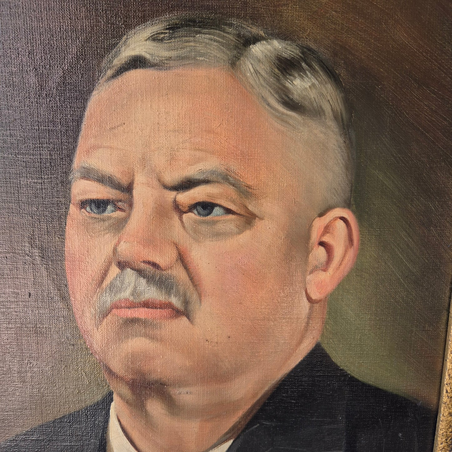 Antikes Ölgemälde auf Leinwand Portrait eines Mannes gerahmt