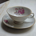 Fürstenberg Porzellan Teetasse mit Untertasse – Romantisches Rosenmotiv & Goldrand – Vintage Gedeck