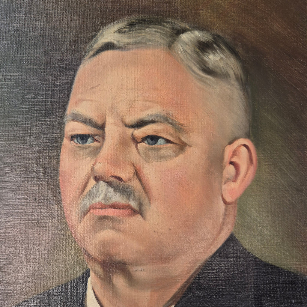 Antikes Ölgemälde auf Leinwand Portrait eines Mannes gerahmt