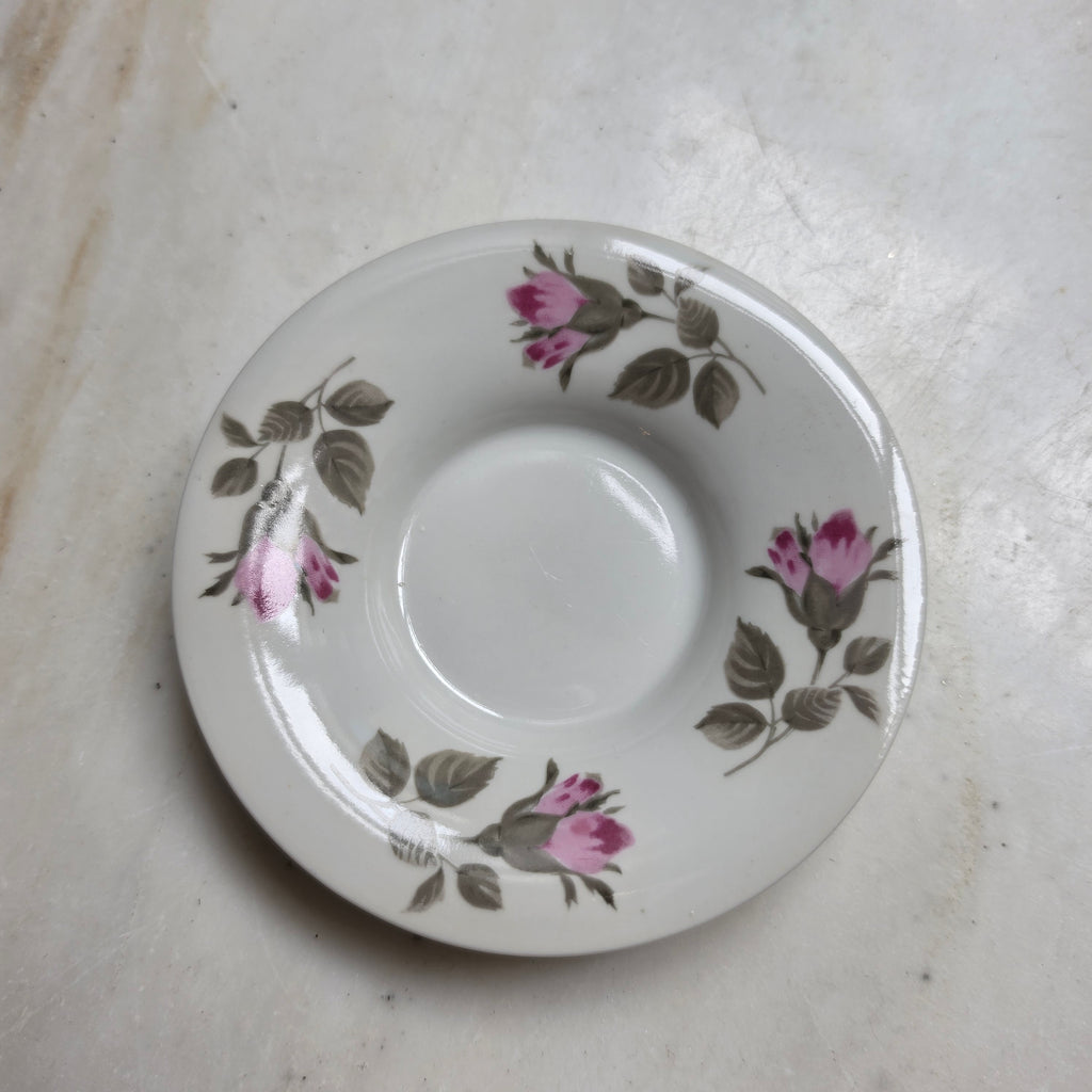 Vintage Kahla Mokkatasse mit Untertasse – Feines Porzellan mit Rosa Rosendekor