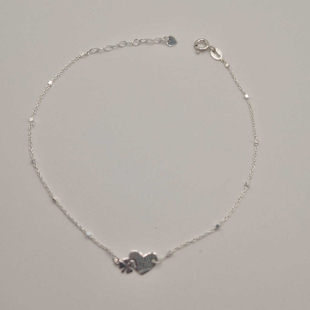 Zartes Fußkettchen Silber 925 Liebesglück
