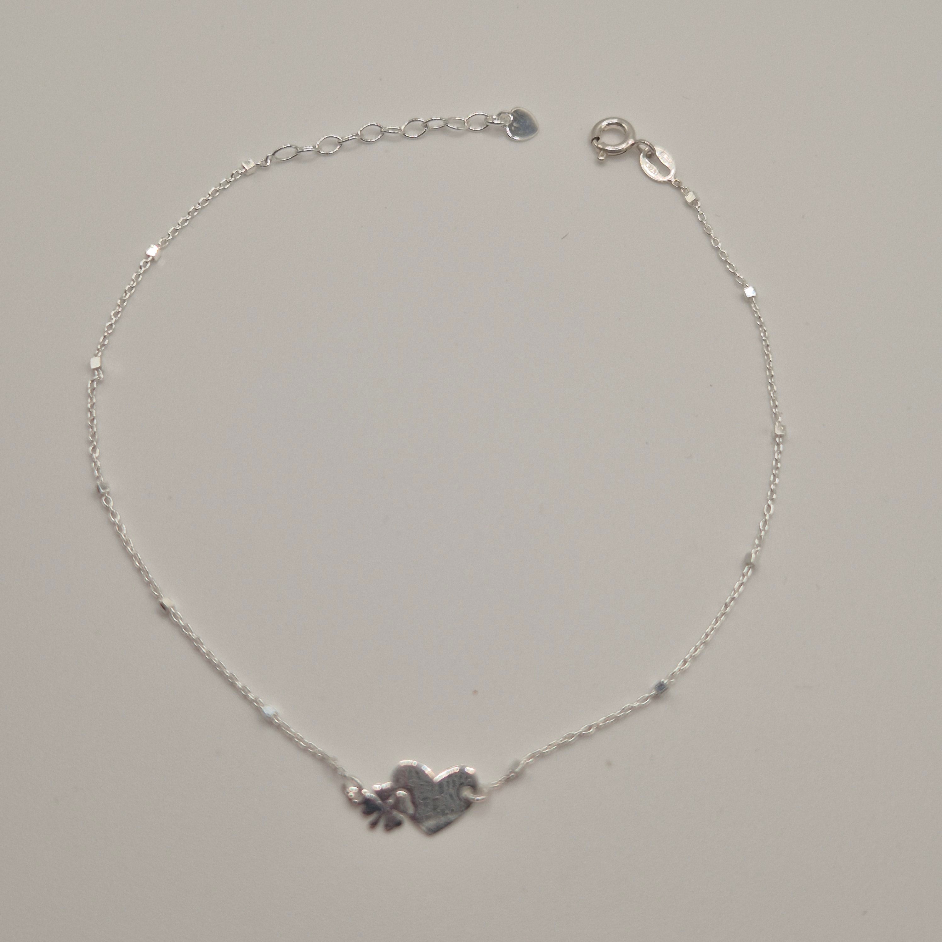 Zartes Fußkettchen Silber 925 Liebesglück