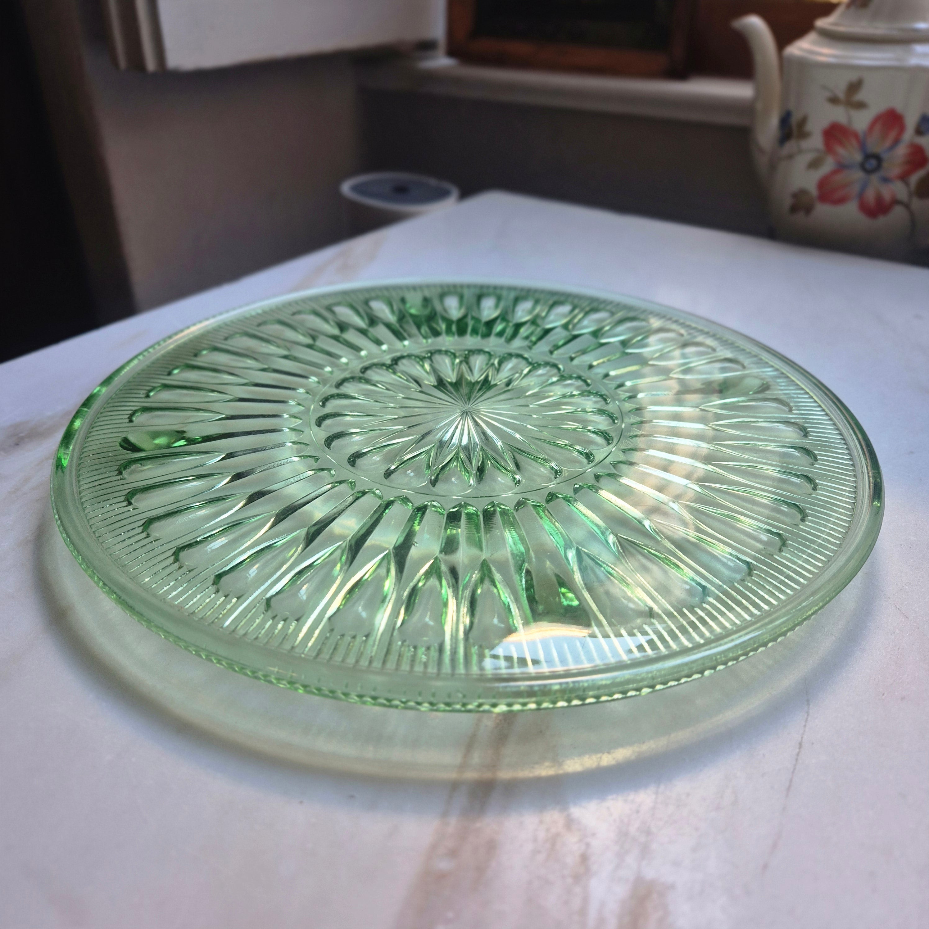 Vintage Torten Kuchenplatte Glas 70er Jahre