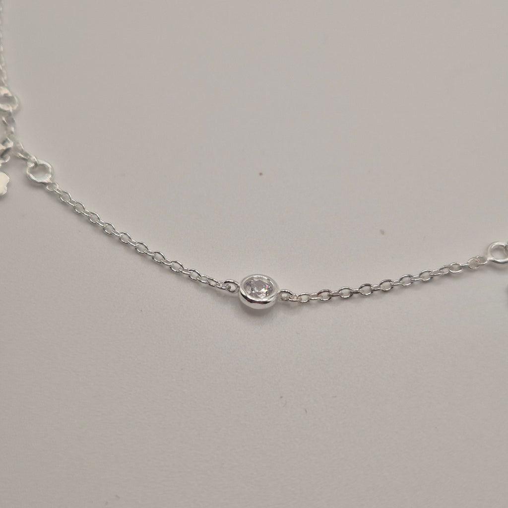 Zartes Fußkettchen Silber 925 Kleeblatt Glück