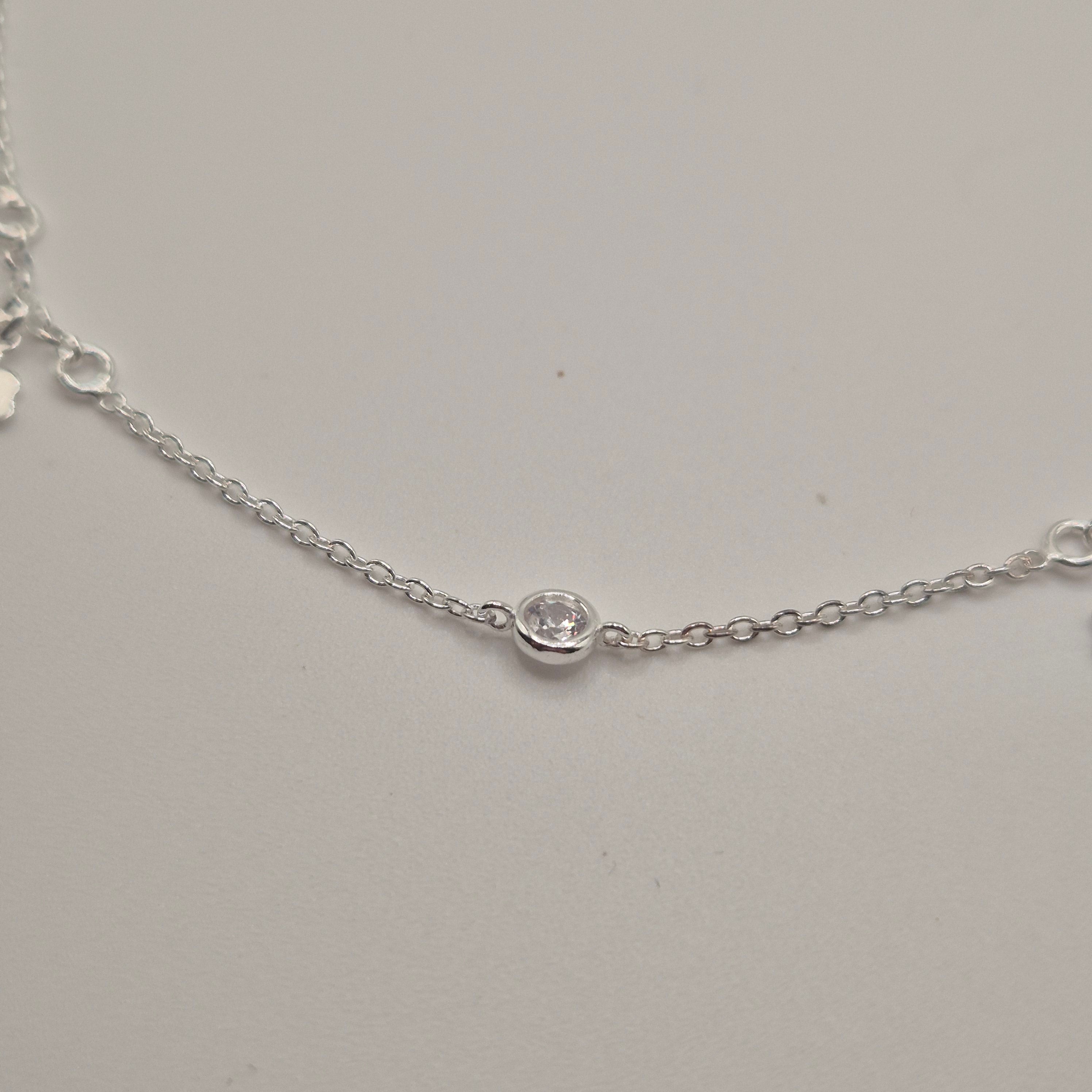 Zartes Fußkettchen Silber 925 Kleeblatt Glück