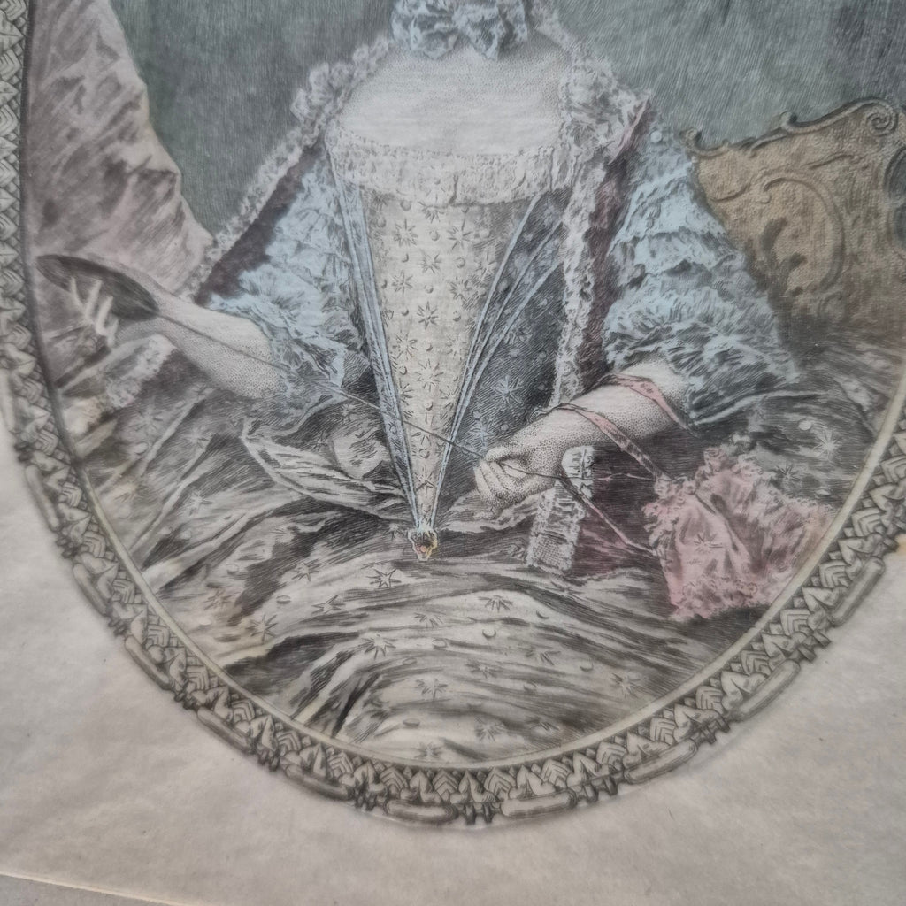 Antiker Farbstich „Madame Adélaïde de France“ – Radierung von G. Mercier (gerahmt)