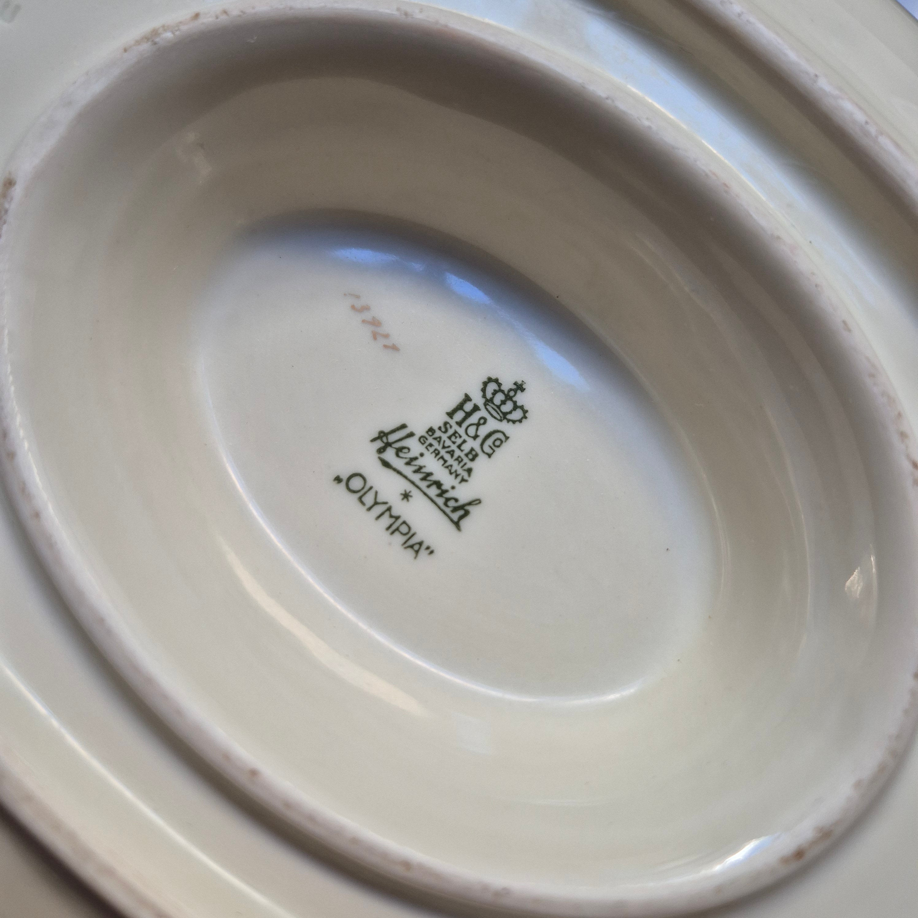 Antike Saucen Sauciere Schüssel Elfenbein Porzellan Goldrand Heinrich H&Co. Selb