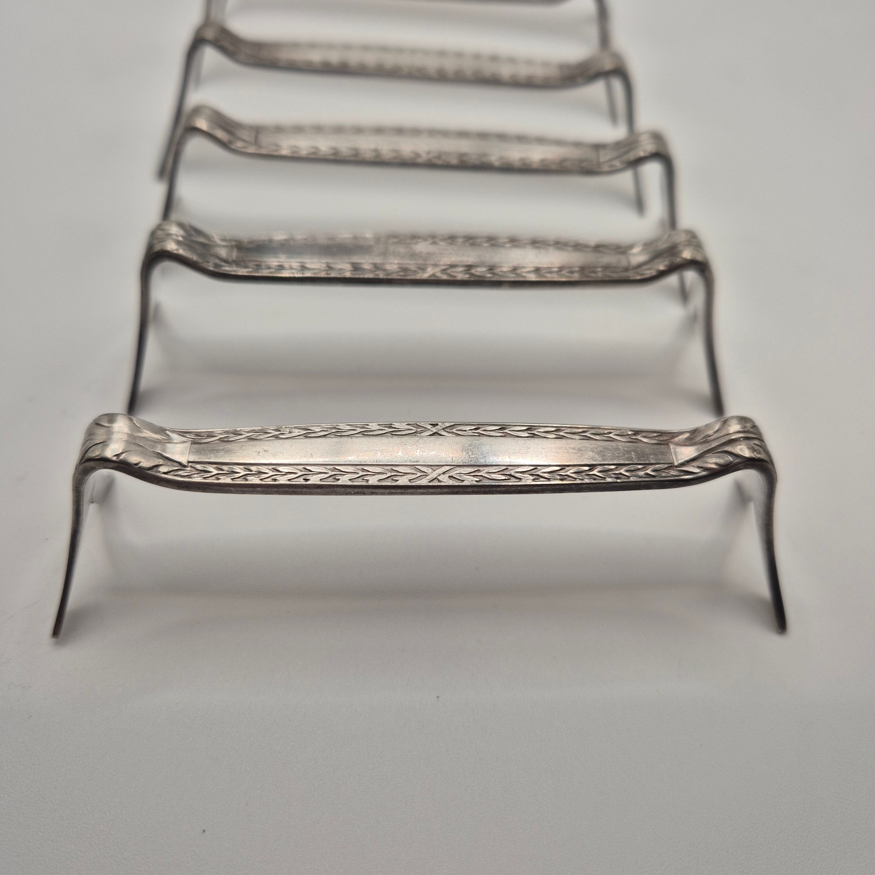 7x Art Jugendstil Messerbänke Metall