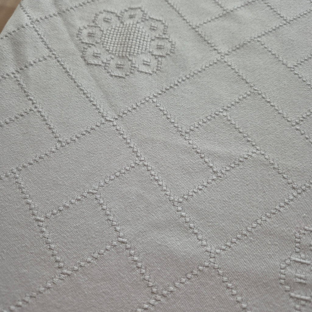 Antike große Tischdecke Baumwolle mit geklöppeltem Rand weiß 120x335cm Tafel lang 🤍