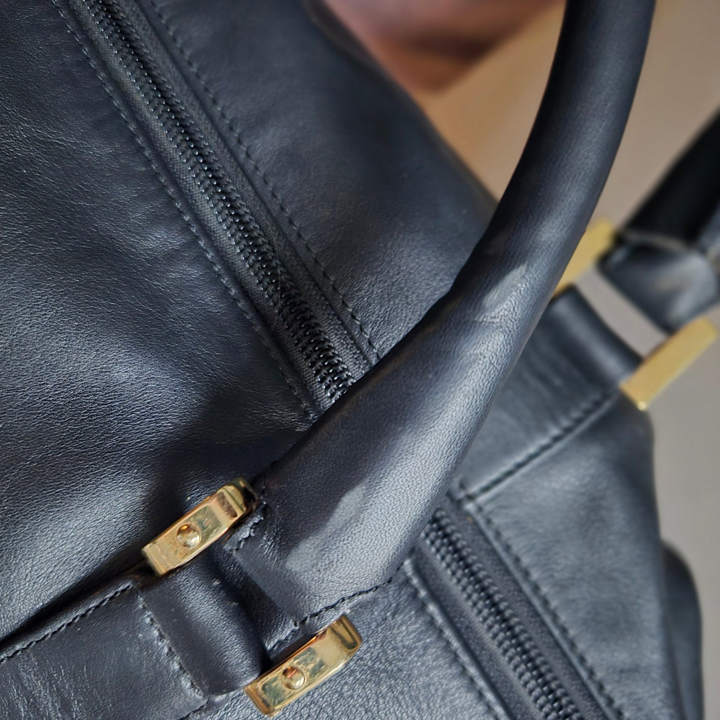 Seltene Vintage LOEWE Nappa Leder Shopper / Tote – 90er Jahre – Schwarz