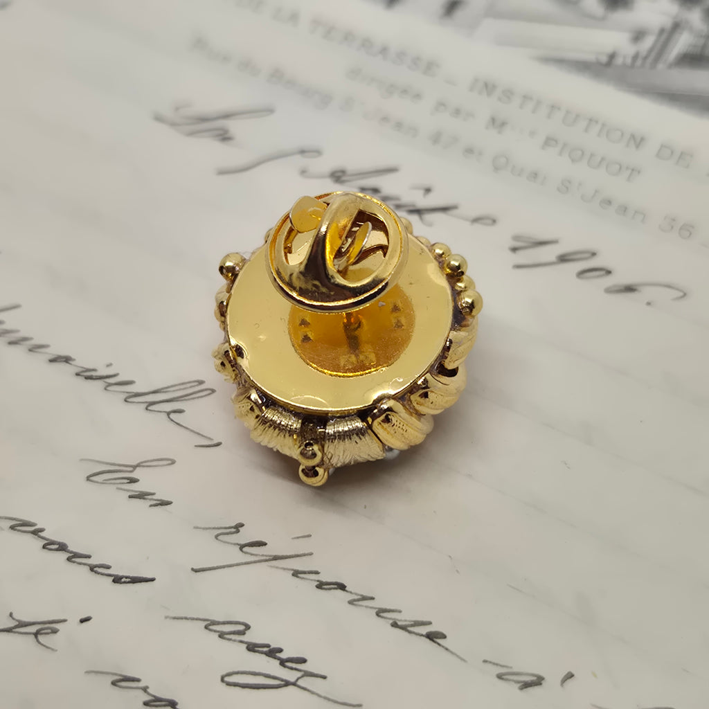 50er Jahre Vintage Art Deco schwarz gold anstecker Nummer 41