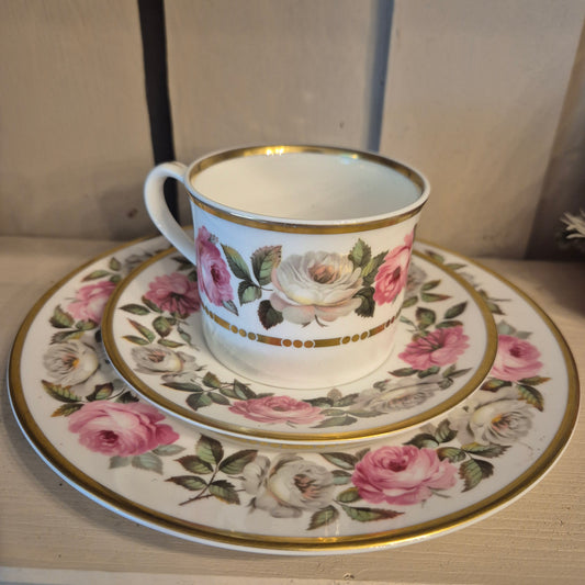 Royal Worcester Fine Bone China England 1969 Royal Garden Kaffee / Tee Sammeltasse mit Kuchenteller Blumenmuster