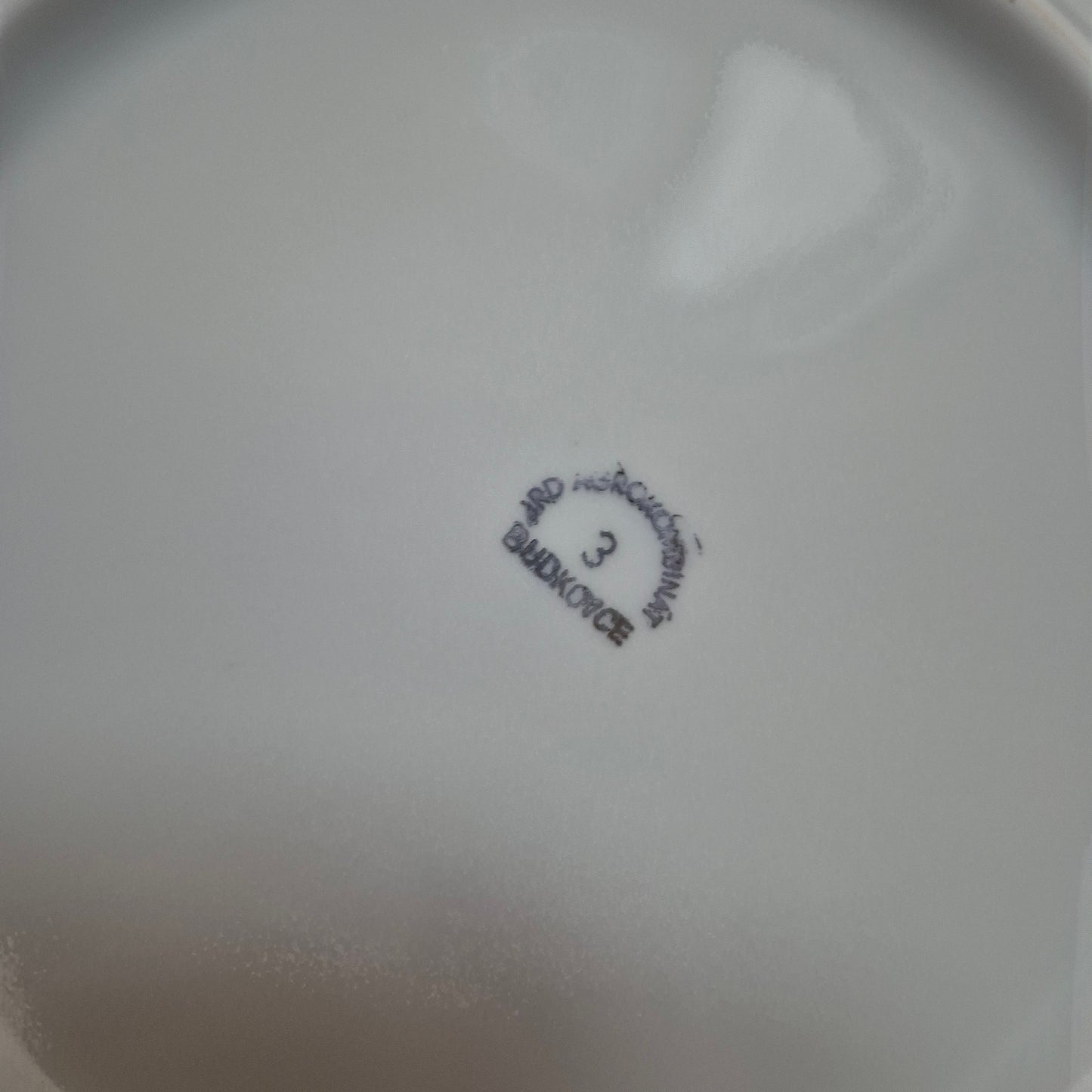 6x Antike tiefe Speiseteller Blumendekor weiß mit lila Goldrand