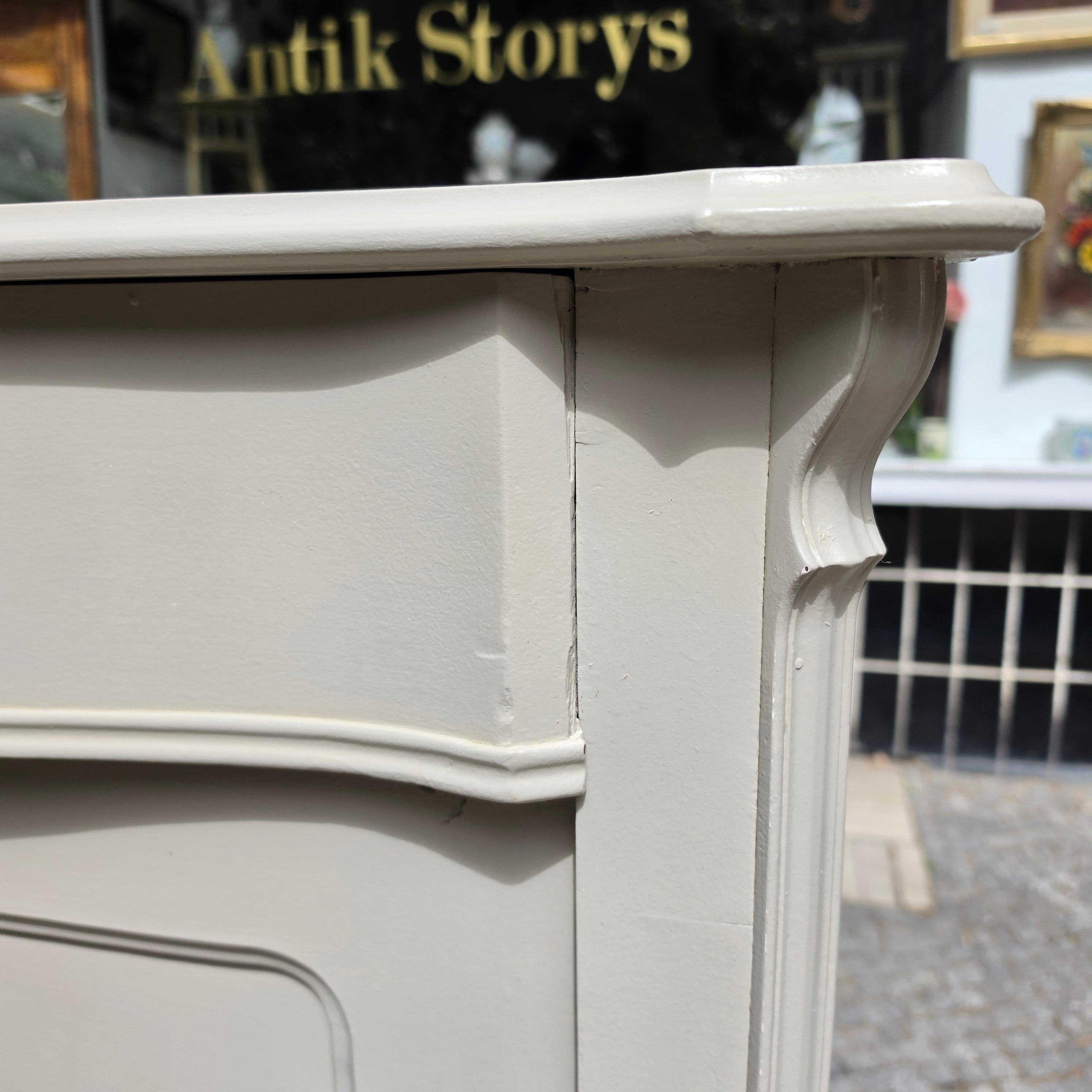 Antikes Gründerzeit-Vertiko um 1890 – Graubeige - Shabby Chic