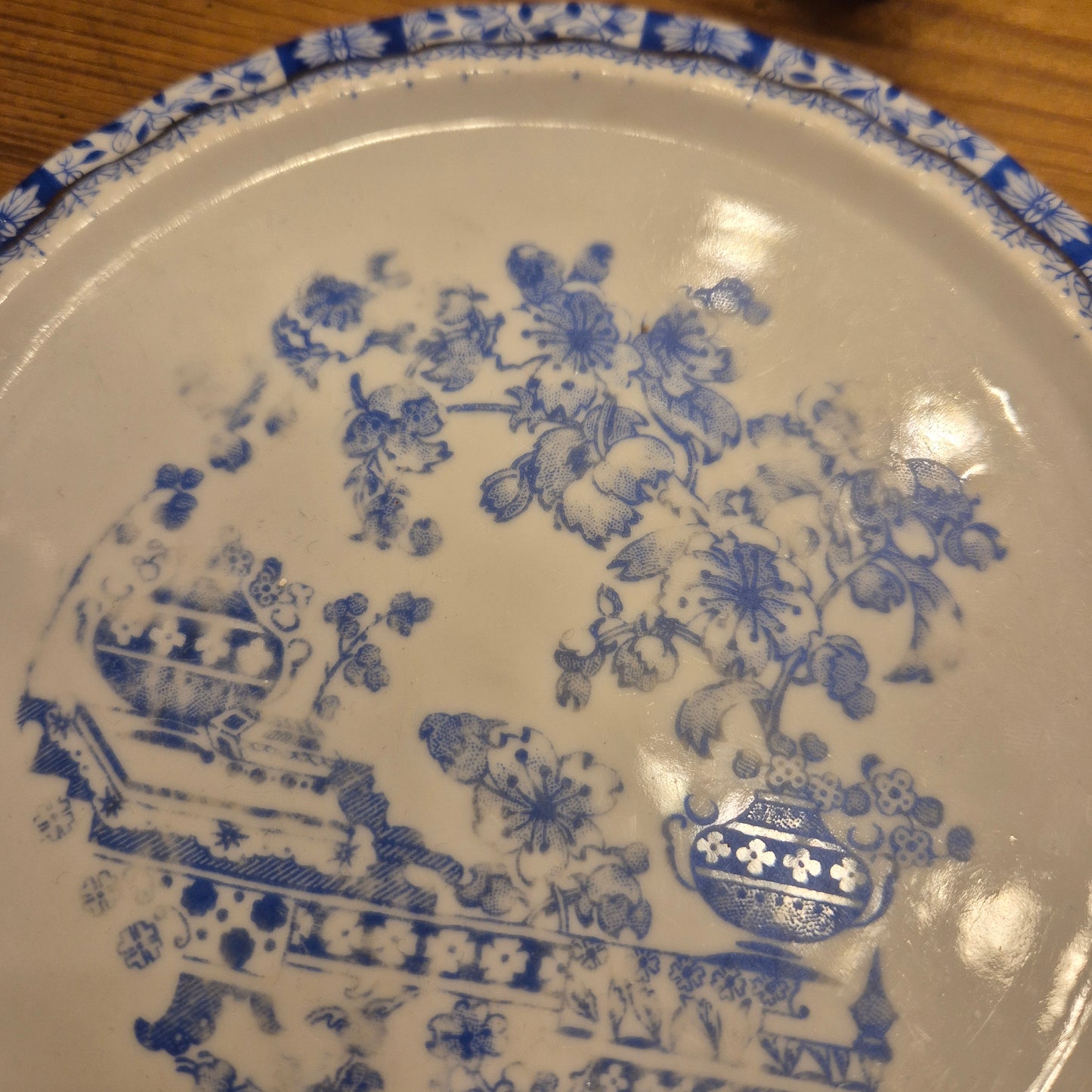 Antiker Kannen Untersetzer China-Blau Porzellanblau weiß wie Sorau