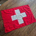 Vintage alte Stoff Flagge Schweiz weißes Kreuz 41x58cm