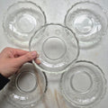 5x Vintage Glas oder Bleikristall Schalen Kuchen Teller Blumenmuster
