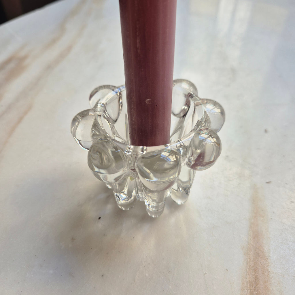 Vintage Bubble Kerzenständer Kerzenhalter Kristall oder Glas