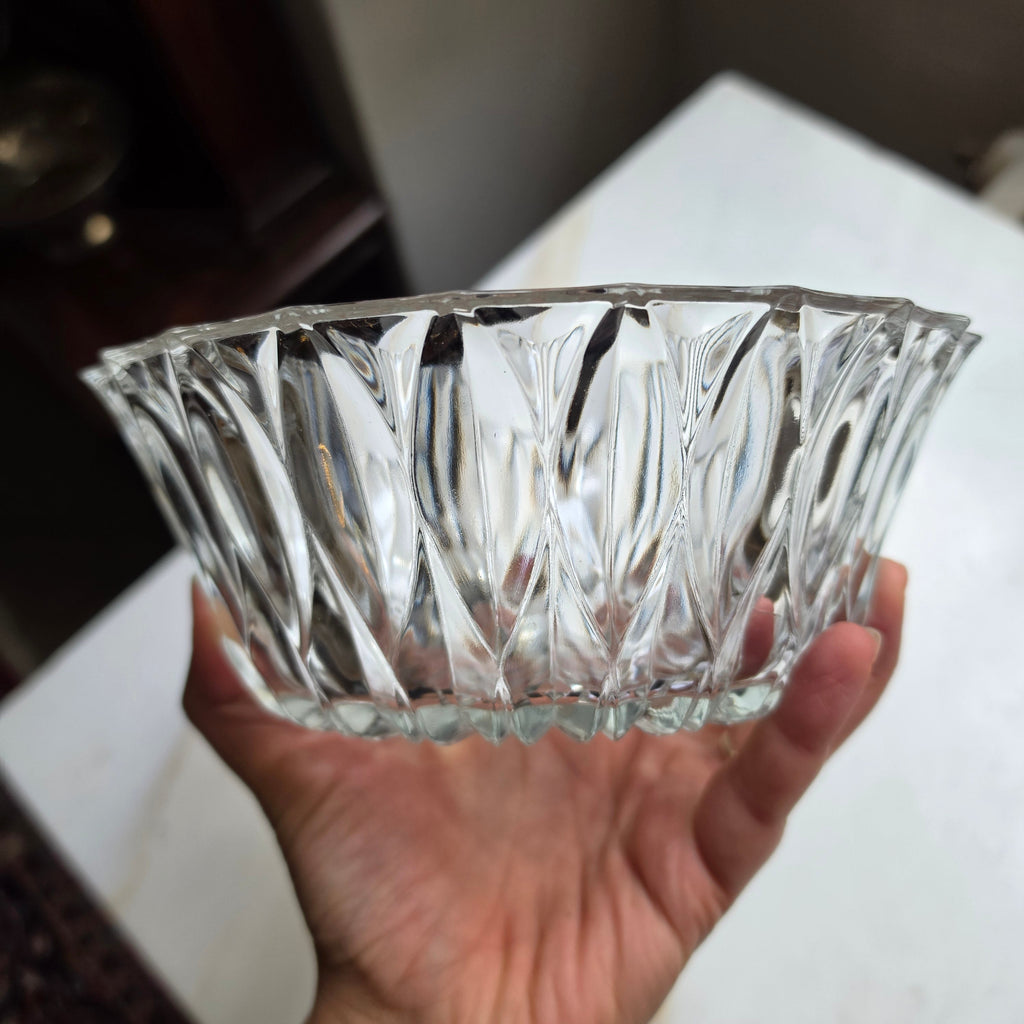 Eleganter Bleikristall-Schale mit Sternschliff – Kristallglas Schüssel