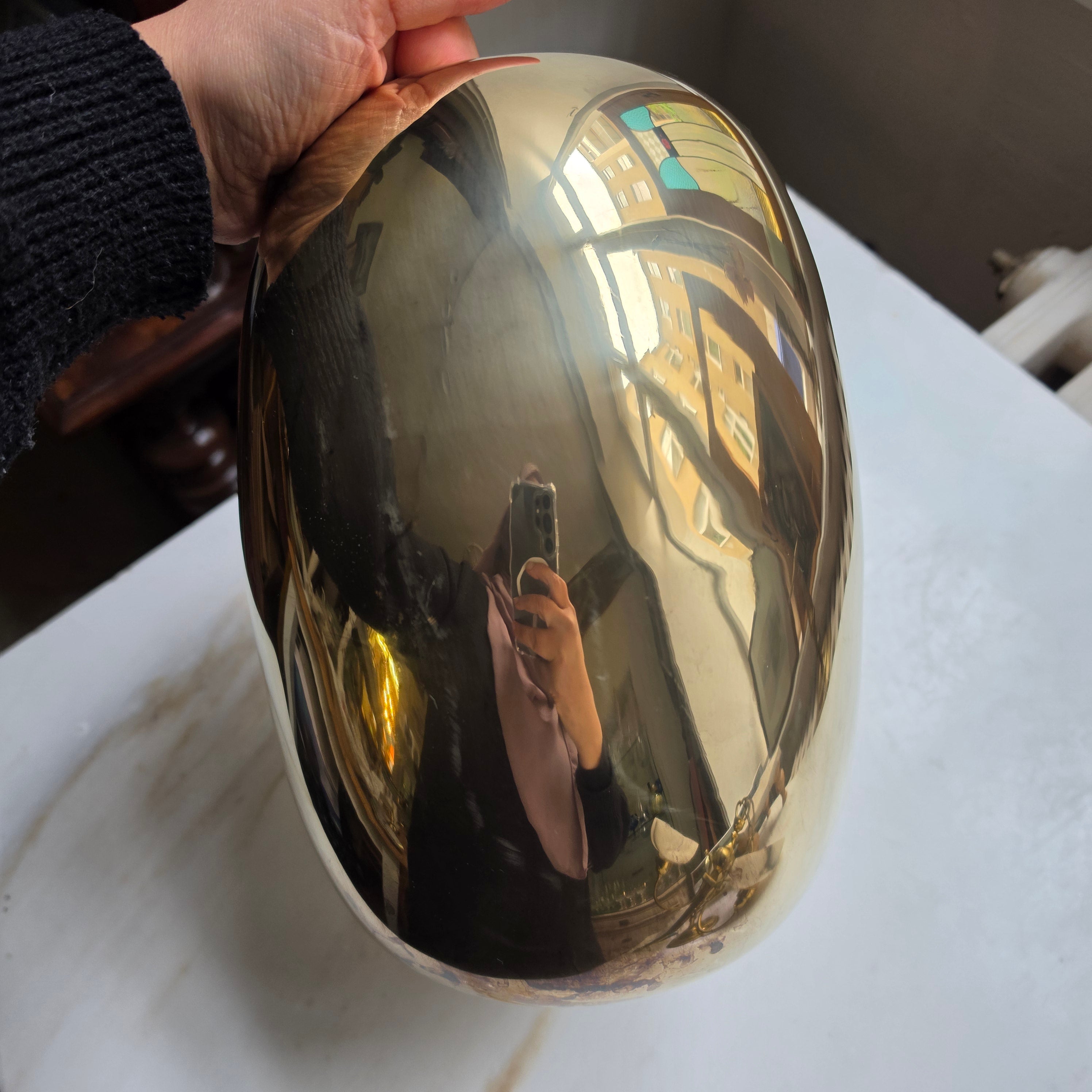 Antike Messing Vase von 1930er Jahre