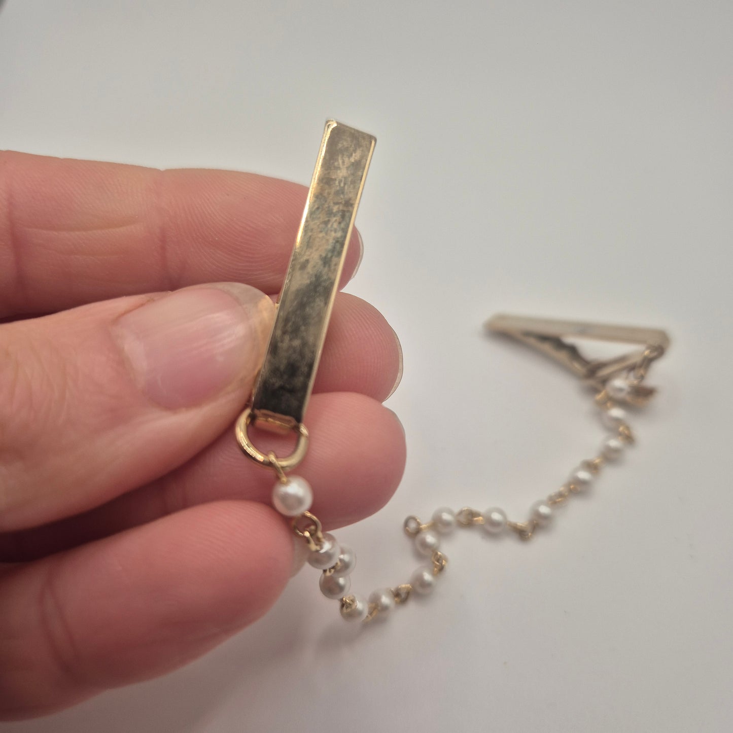 Vintage Kragenkette Perlen-Collier mit Clips