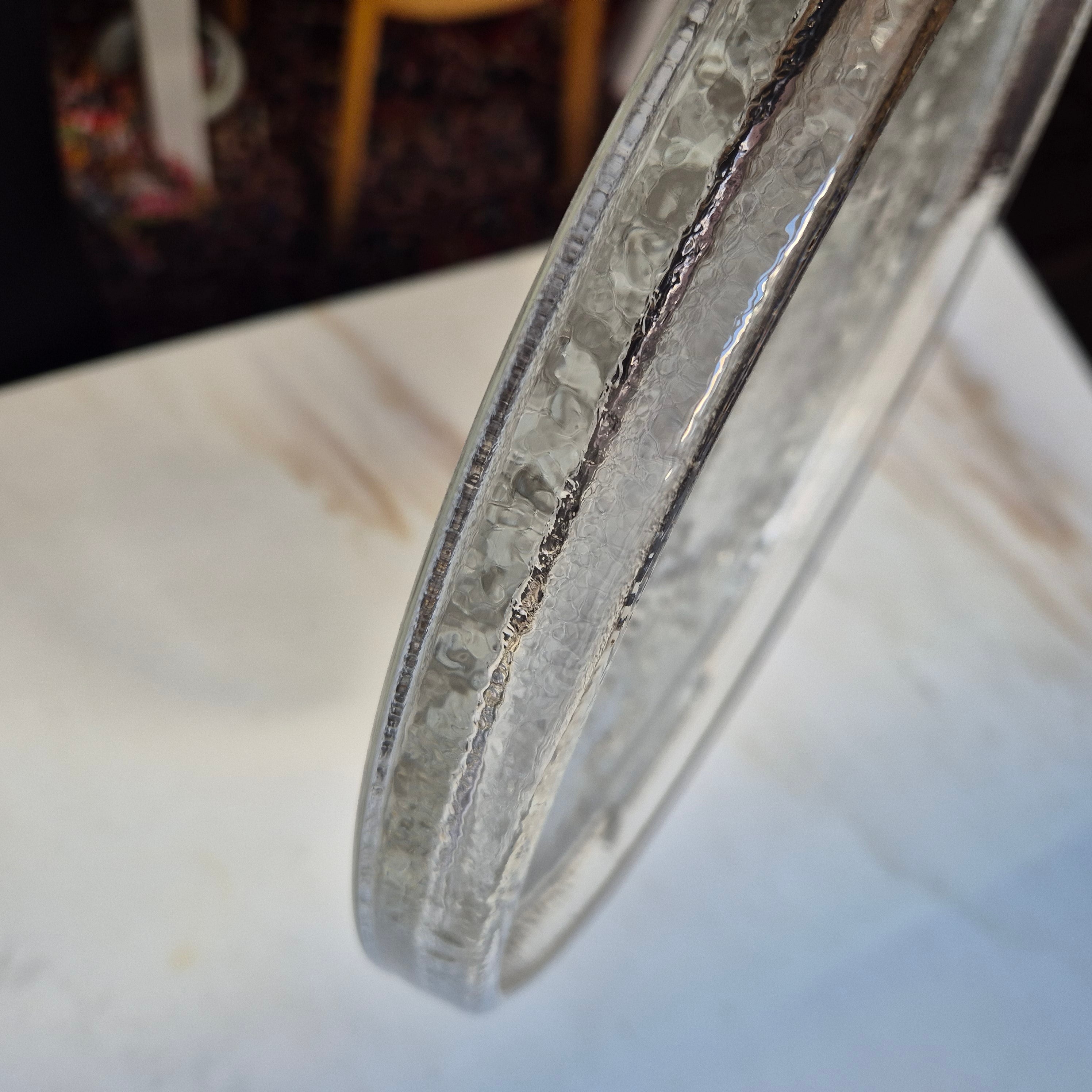 Vintage Bleikristall Kuchenplatte/Tortenplatte 60er Jahre mit Muster Ornamenten