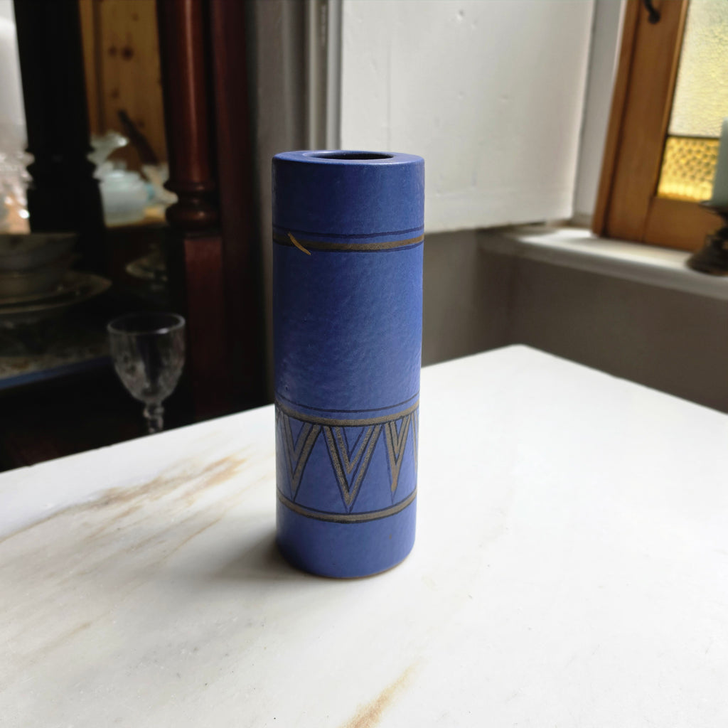 Vintage Adrano Keramik Zylindervase – Handarbeit – 60er/70er Jahre