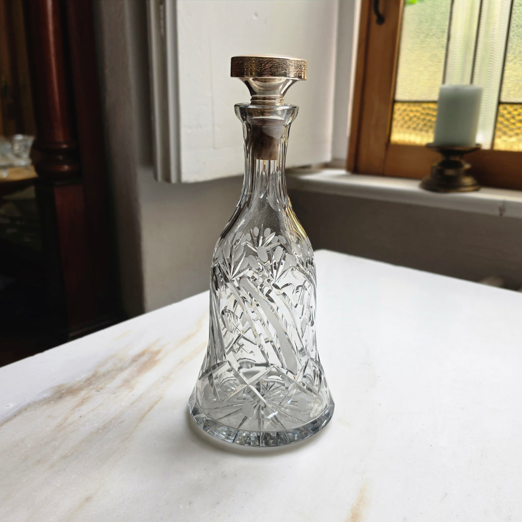Antike edle 50er Jahre Karaffe Glas für Wein Wie Kristall
