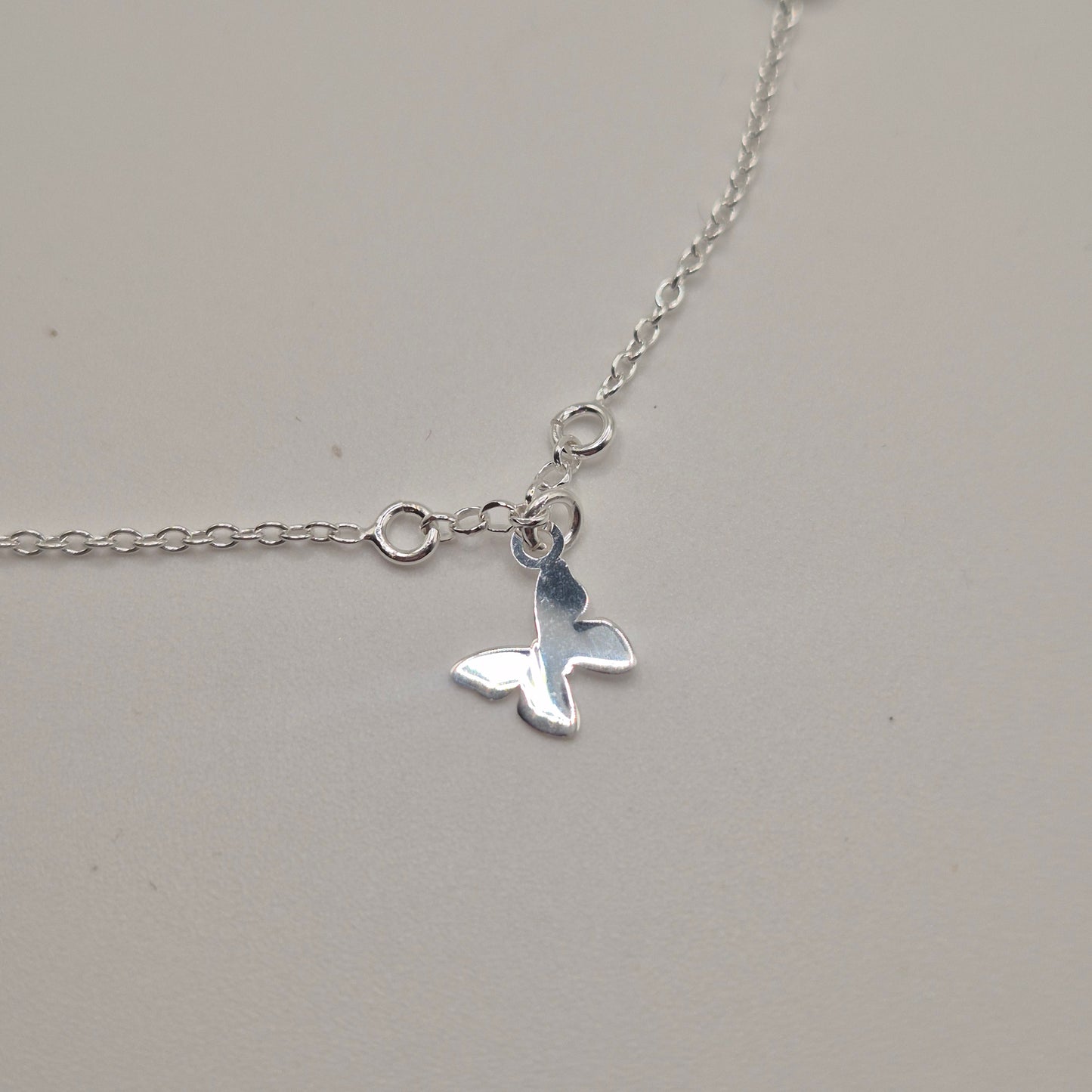 Zartes Fußkettchen Silber 925 Schmetterling