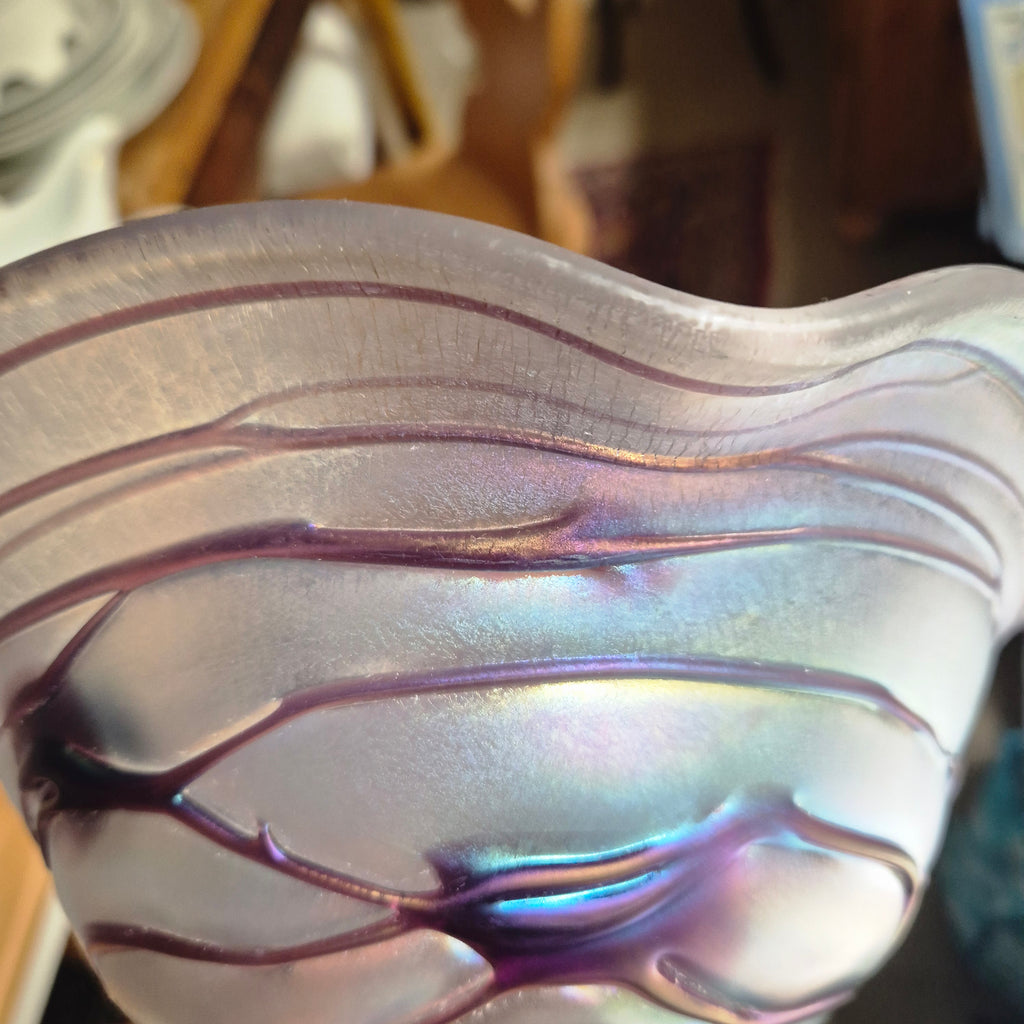 Vintage Jugendstil Glas Schale von Freiherr für Poschinger
