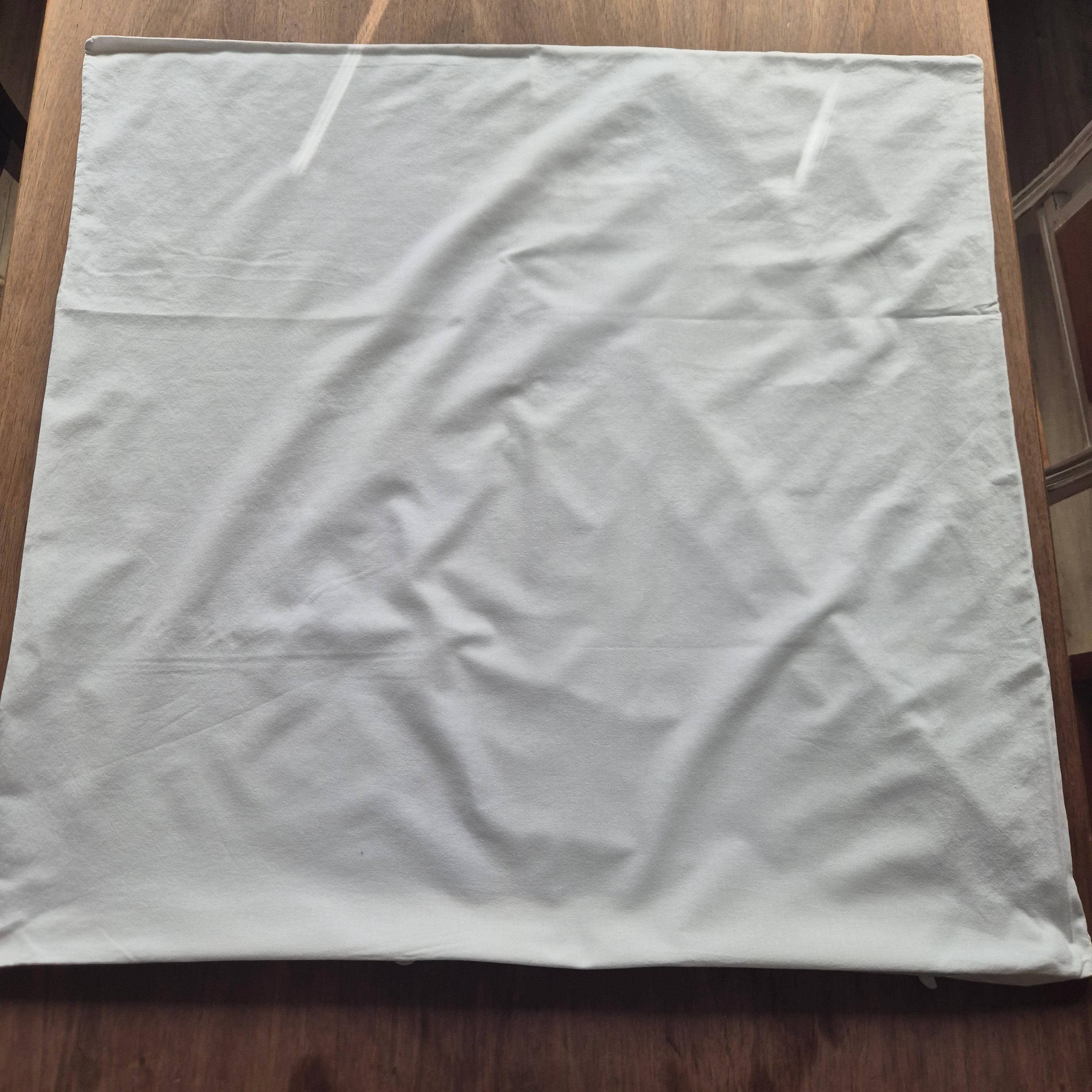 Einfacher antiker alter Kissenbezug Kissenhülle Baumwolle 75x77cm weiß 🤍