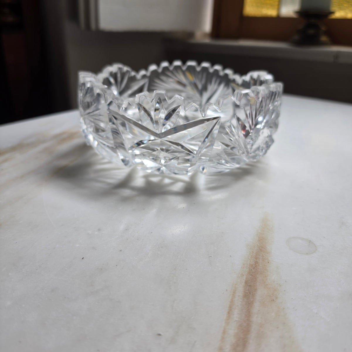 Elegante Bleikristall-Schale mit Facettenschliff – Vintage Kristallschale